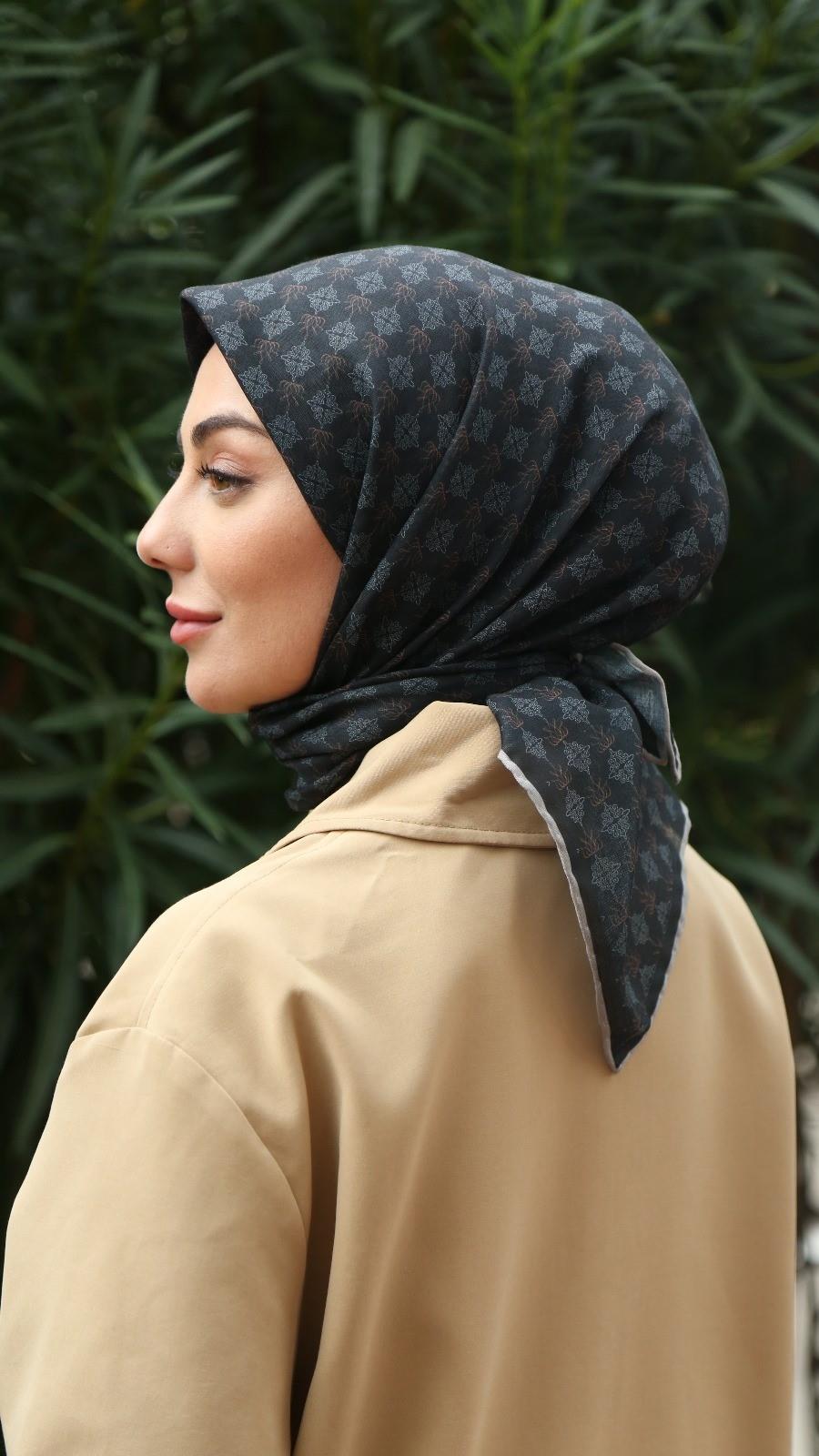 Locella Soft Pamuk Eşarp Siyah-11