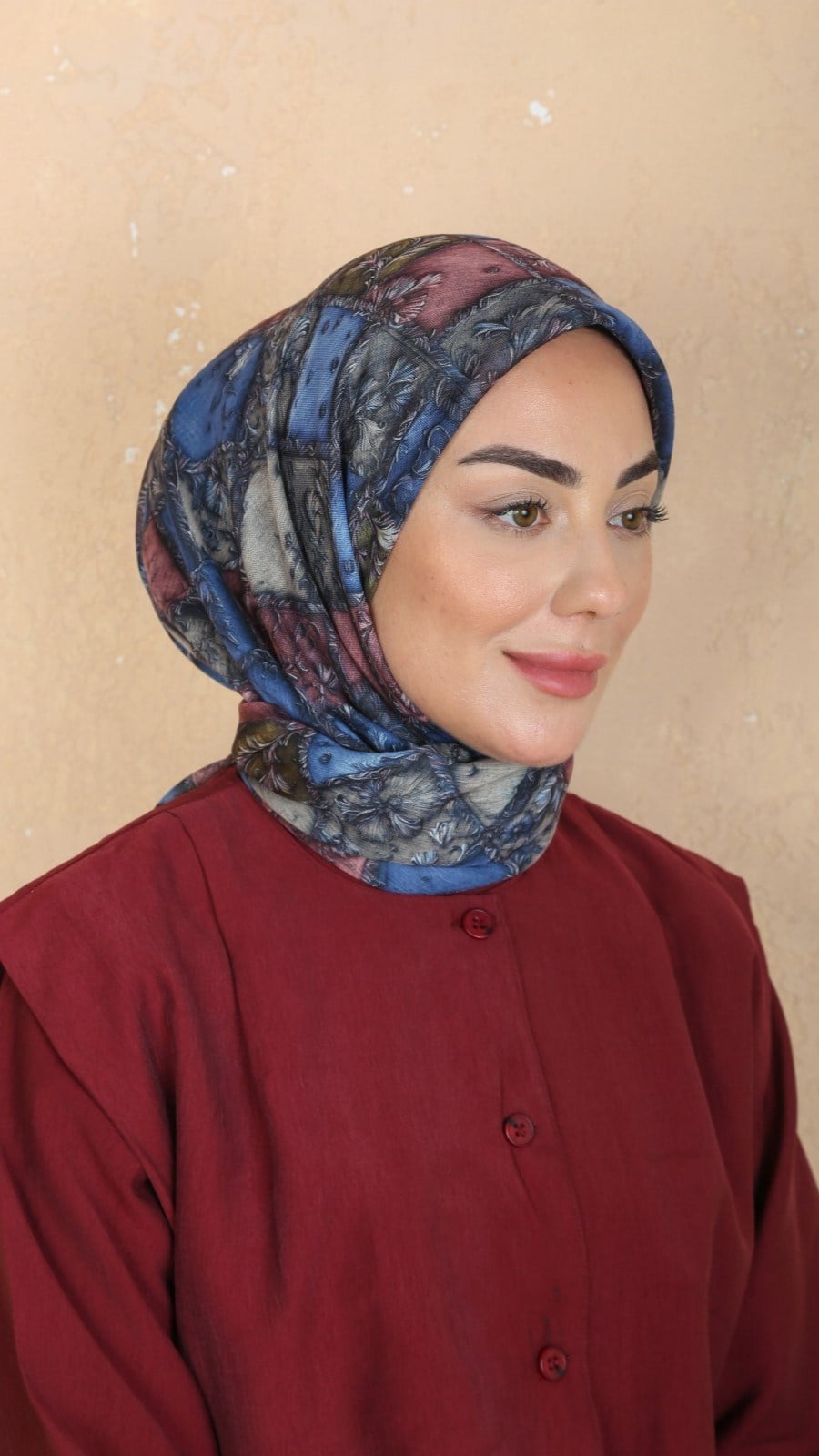 Locella Soft Pamuk Eşarp Mavi