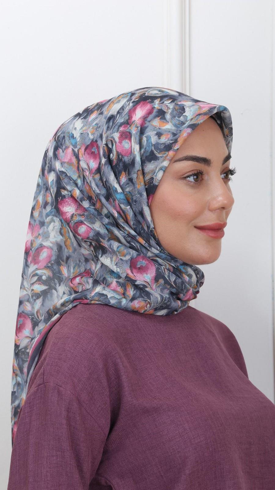 Locella Soft Pamuk Eşarp Gri-10