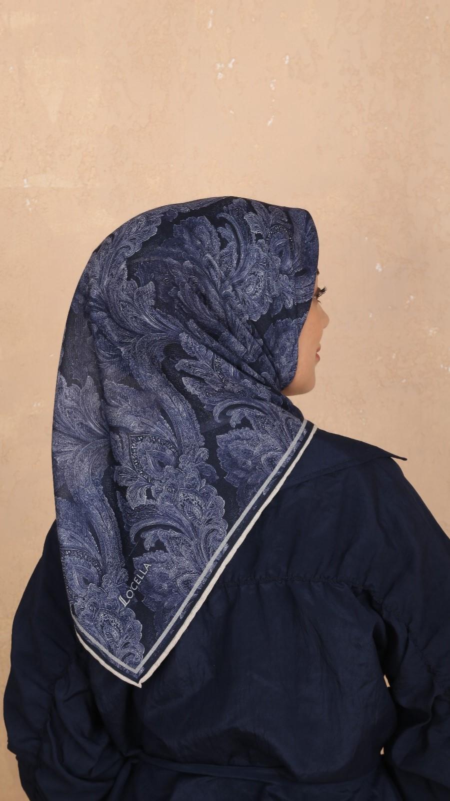 Locella Soft Pamuk Eşarp Lacivert-18