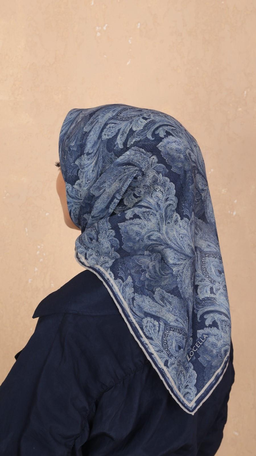 Locella Soft Pamuk Eşarp Koyu Mavi-17