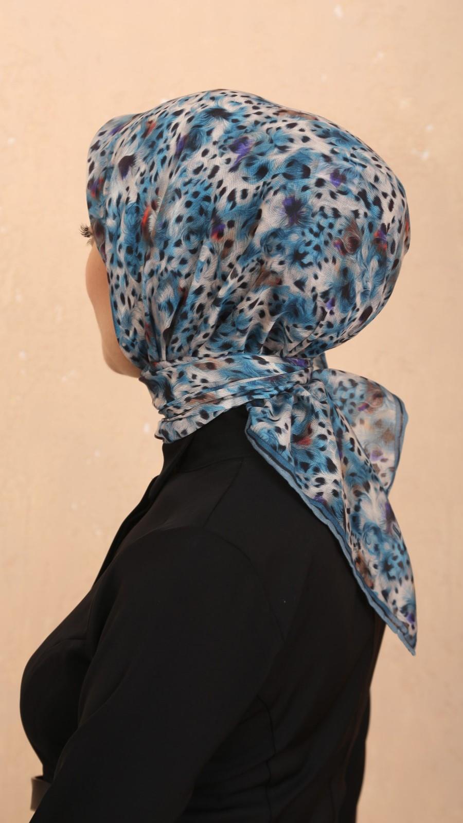 Locella Soft Pamuk Eşarp Deniz Mavi-4