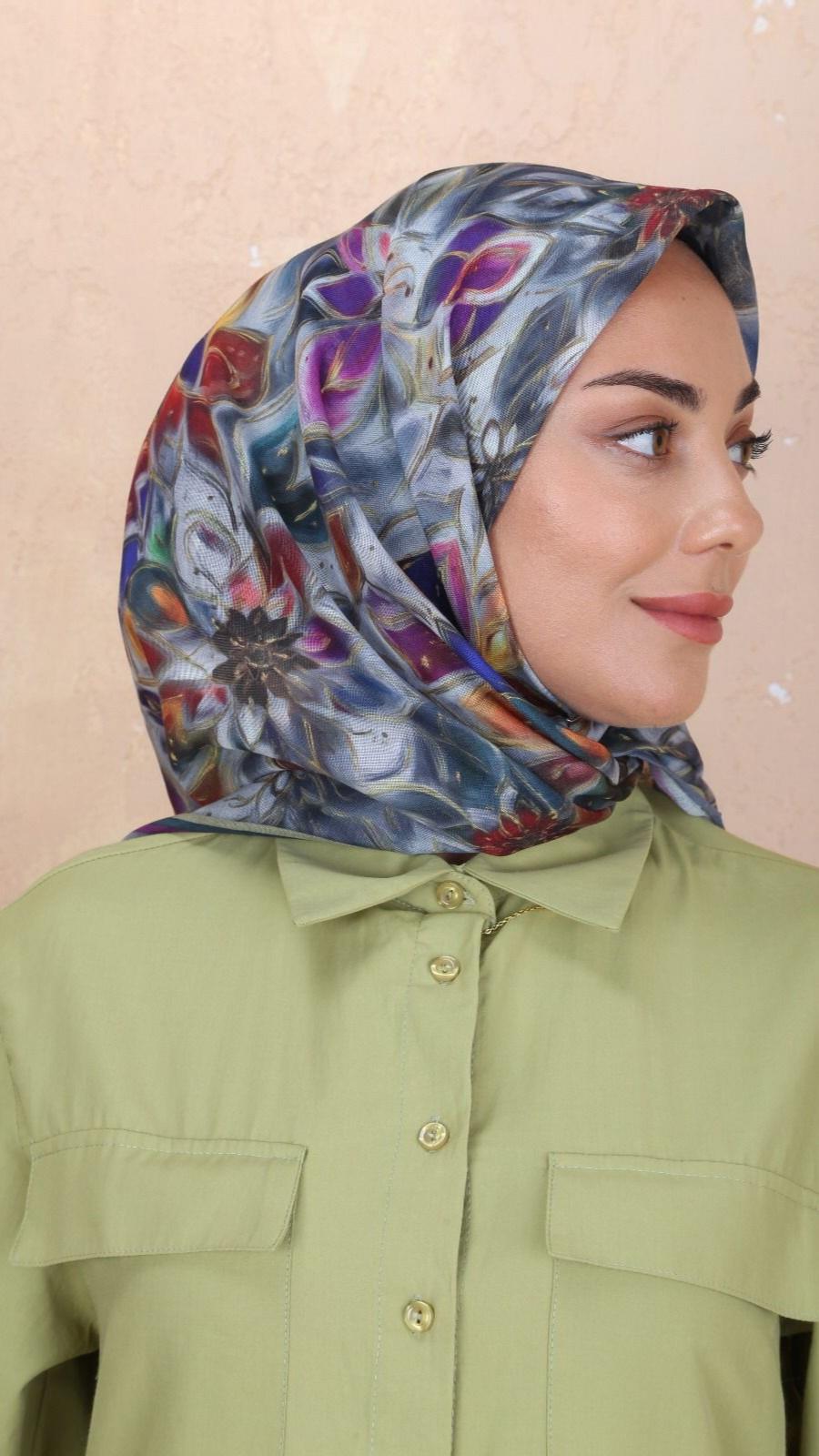 Locella Soft Pamuk Eşarp Gri-7