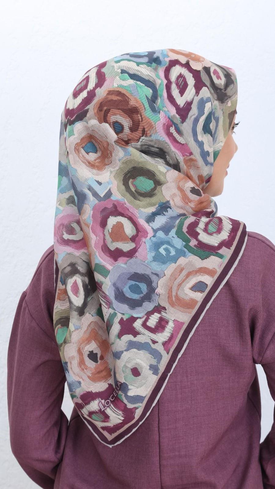 Locella Soft Pamuk Eşarp Mürdüm-4