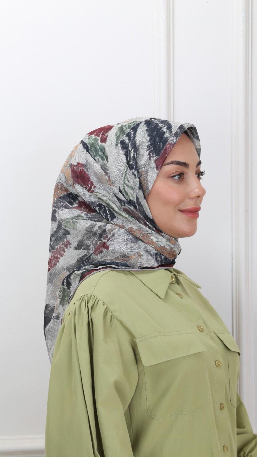 Locella Soft Pamuk Eşarp Bordo-7