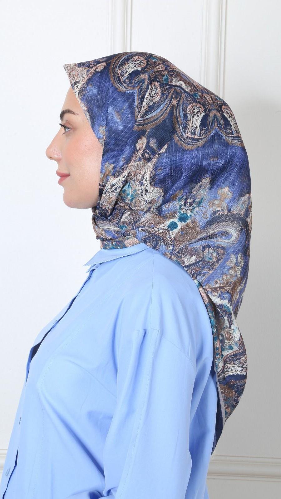 Locella Soft Pamuk Eşarp Koyu Mavi-14