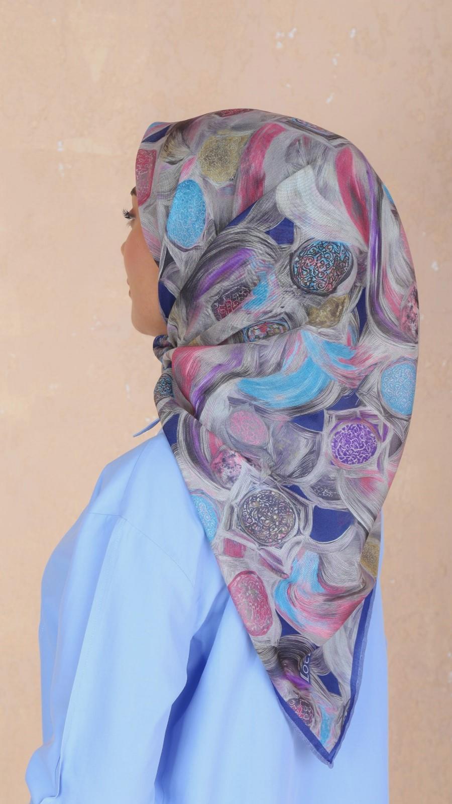 Locella Soft Pamuk Eşarp Lacivert-3