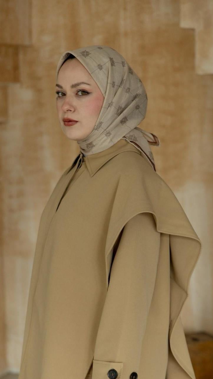 Locella Soft Pamuk Eşarp Bej-8