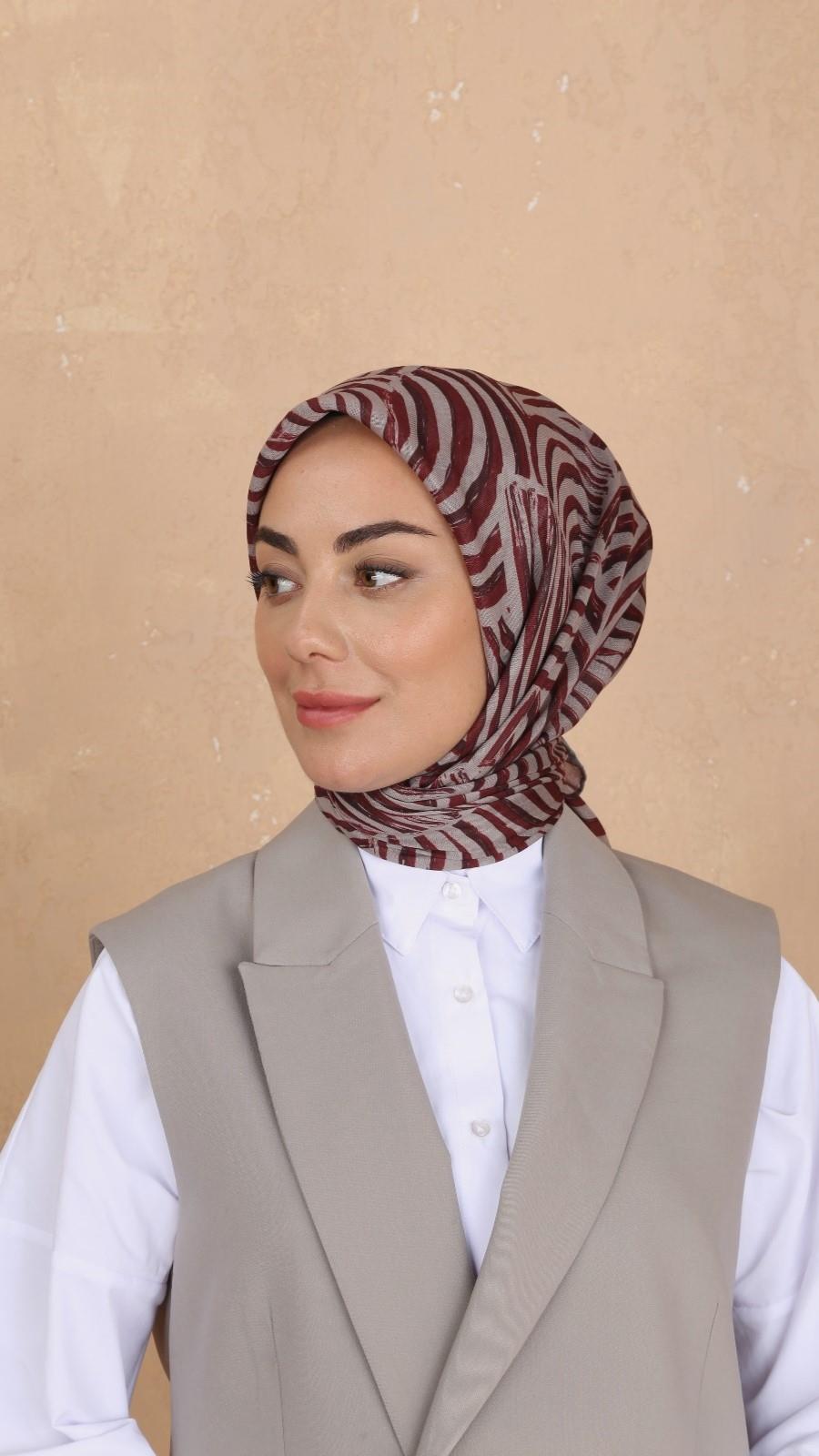 Locella Soft Pamuk Eşarp Bordo-10