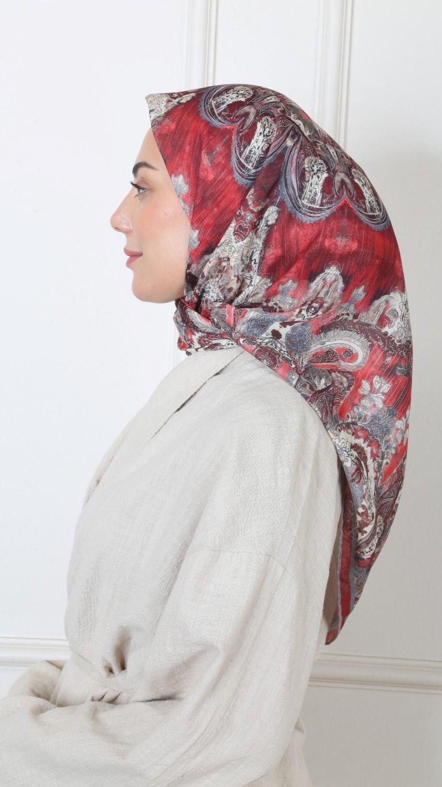 Locella Soft Pamuk Eşarp Bordo-11