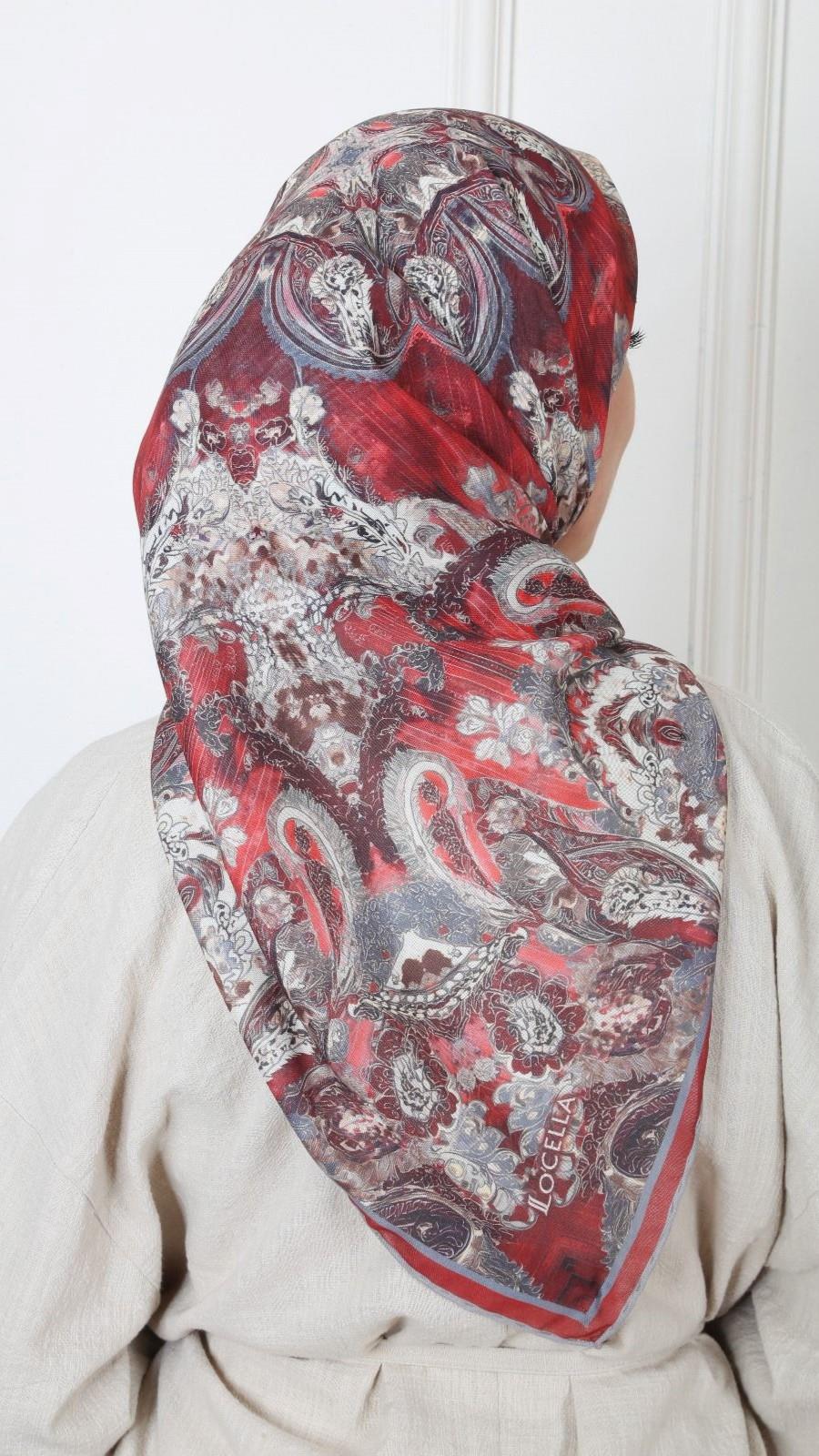 Locella Soft Pamuk Eşarp Bordo-11