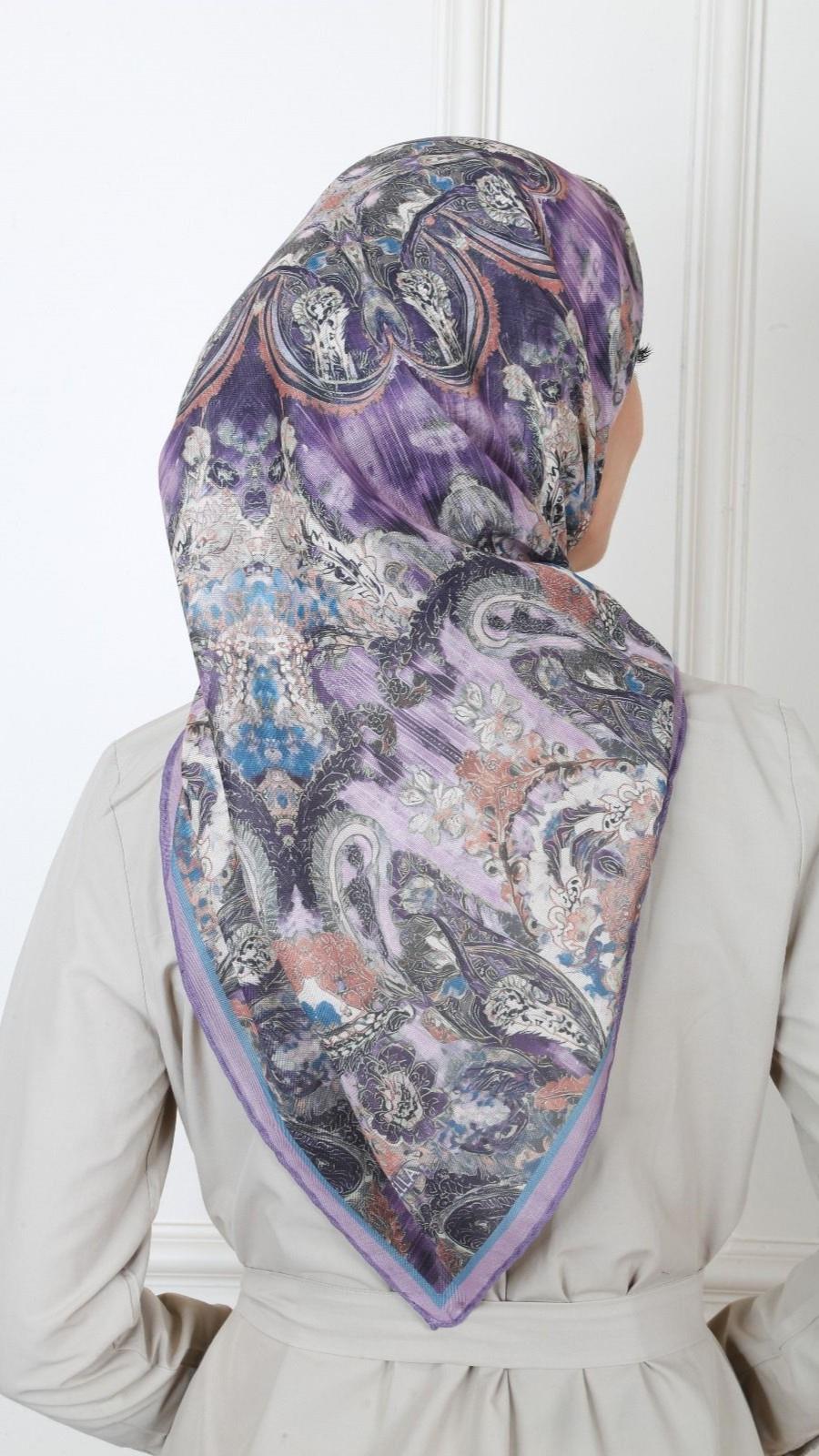 Locella Soft Pamuk Eşarp Mor-9