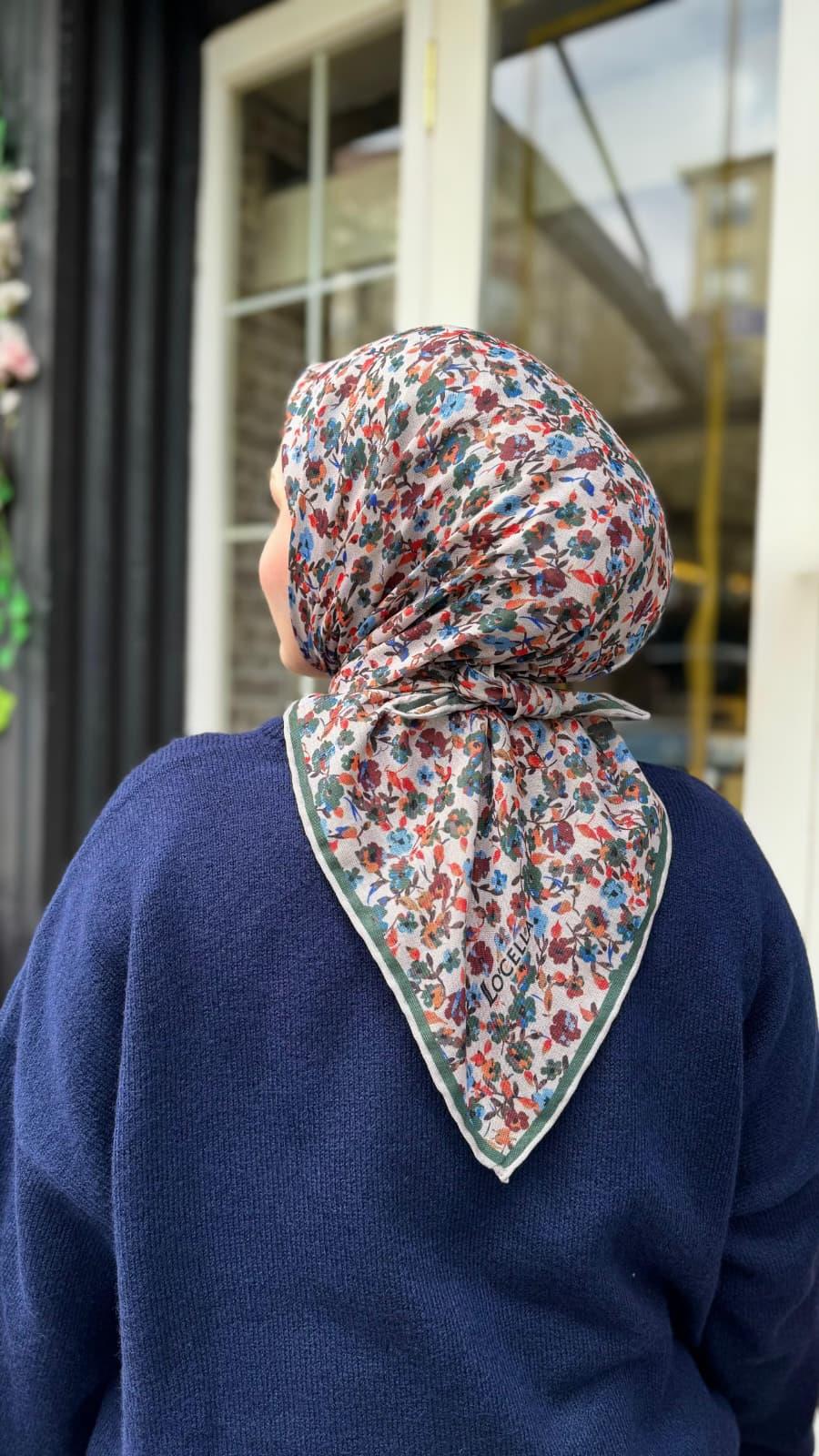 Locella Soft Pamuk Eşarp Antik Yeşil-19