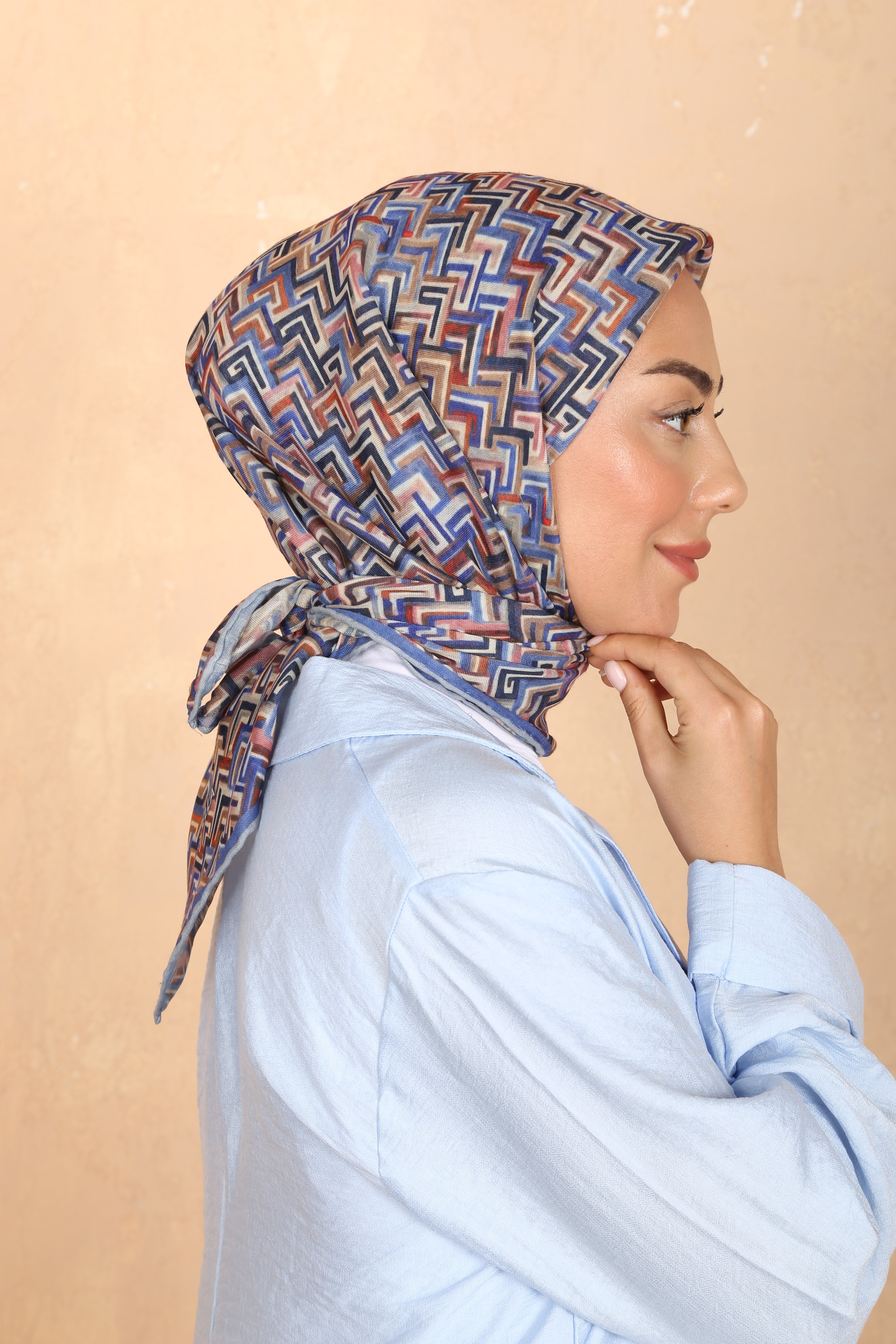 Locella Soft Pamuk Eşarp Saks