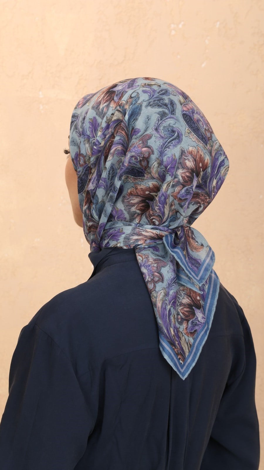 Locella Soft Pamuk Eşarp Mavi