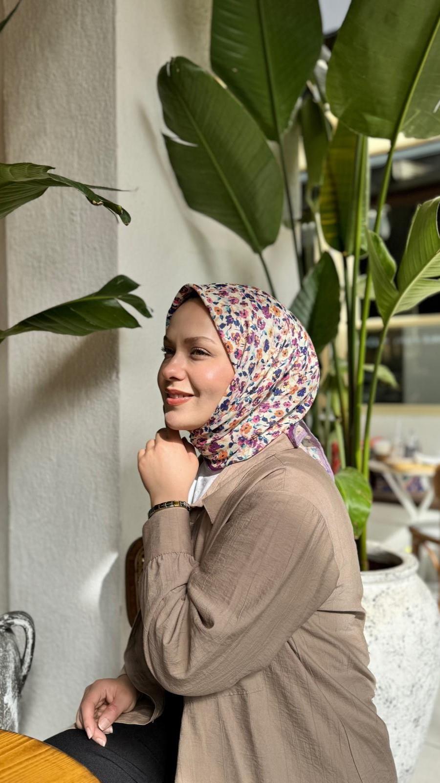 Locella Soft Pamuk Eşarp Mor-2