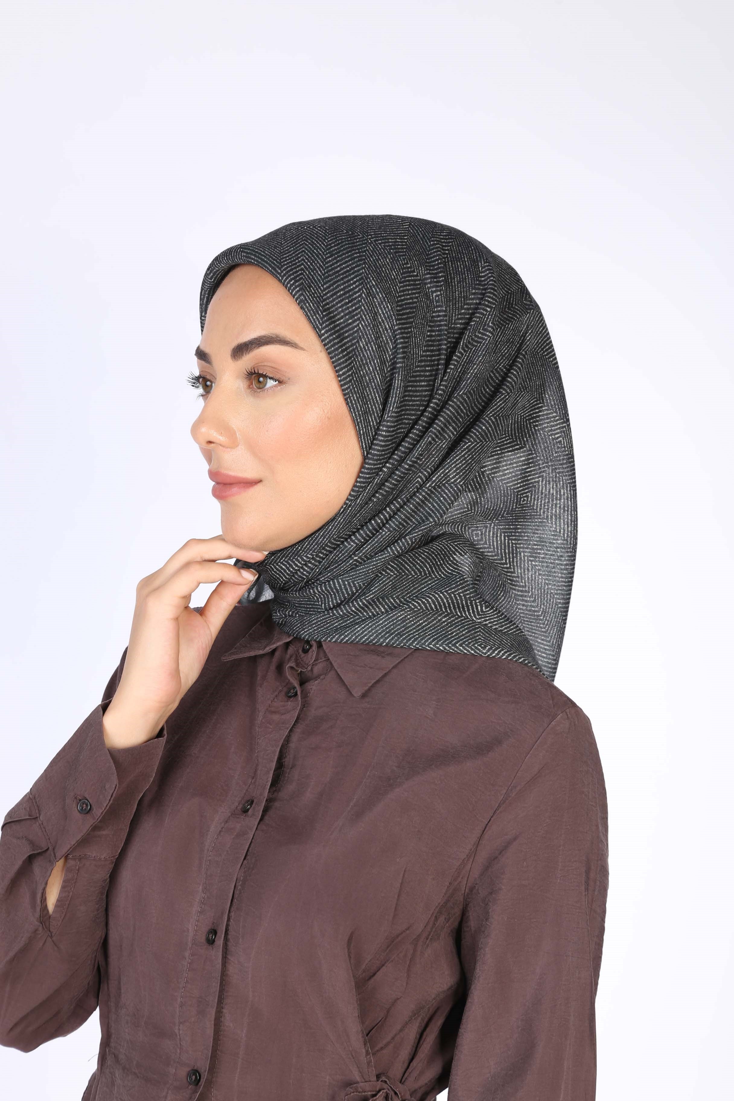 Locella Soft Pamuk Eşarp Siyah-Kırmızı