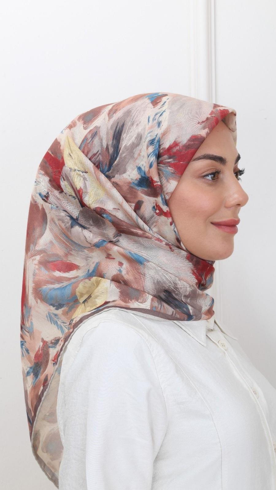 Locella Soft Pamuk Eşarp Çikolata Kahve-6