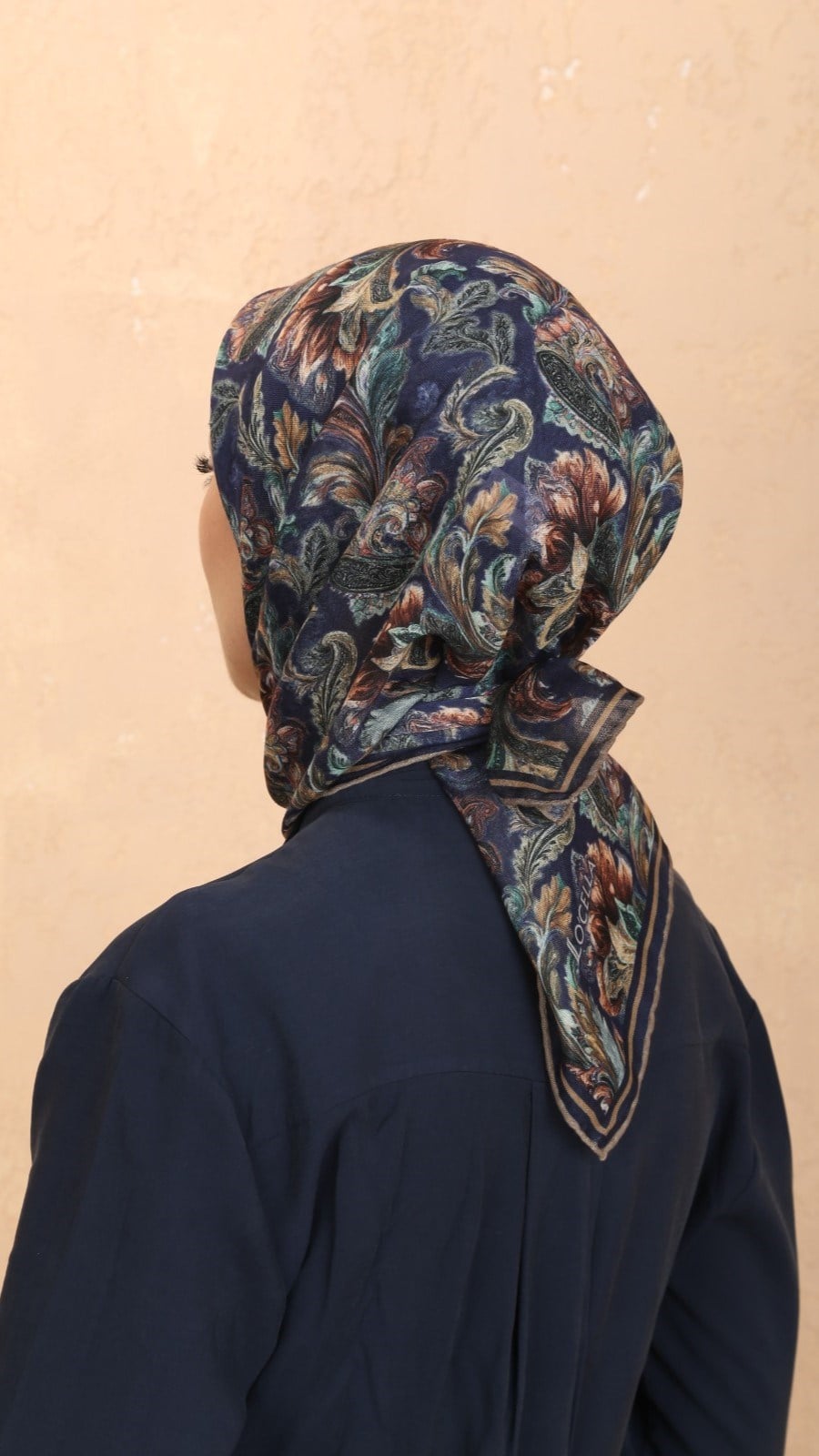 Locella Soft Pamuk Eşarp Lacivert
