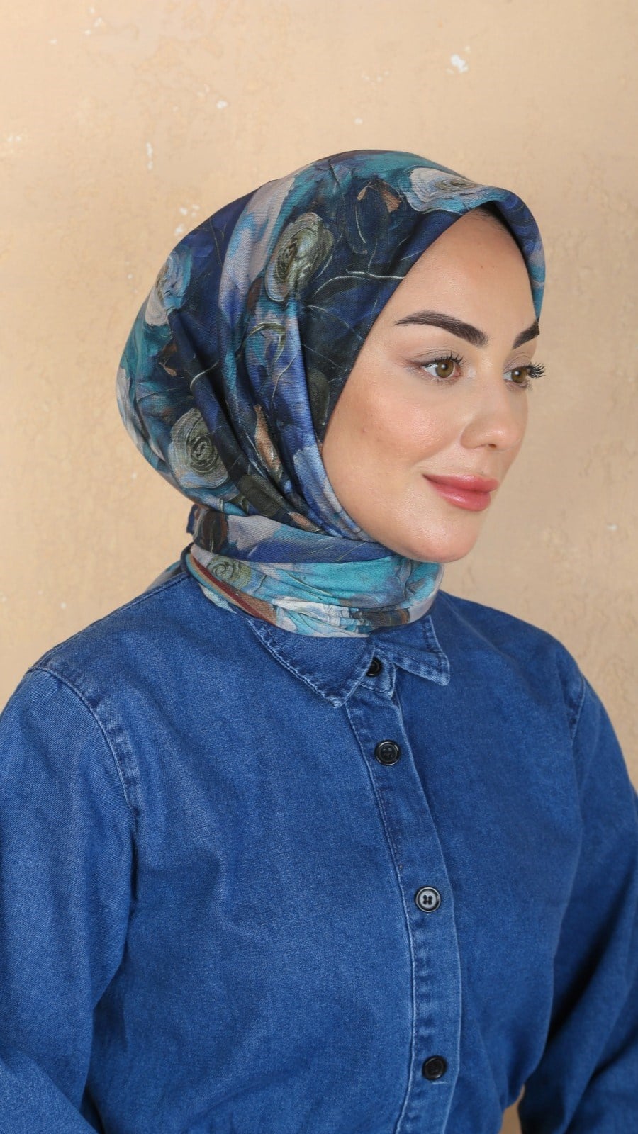 Locella Soft Pamuk Eşarp Lacivert