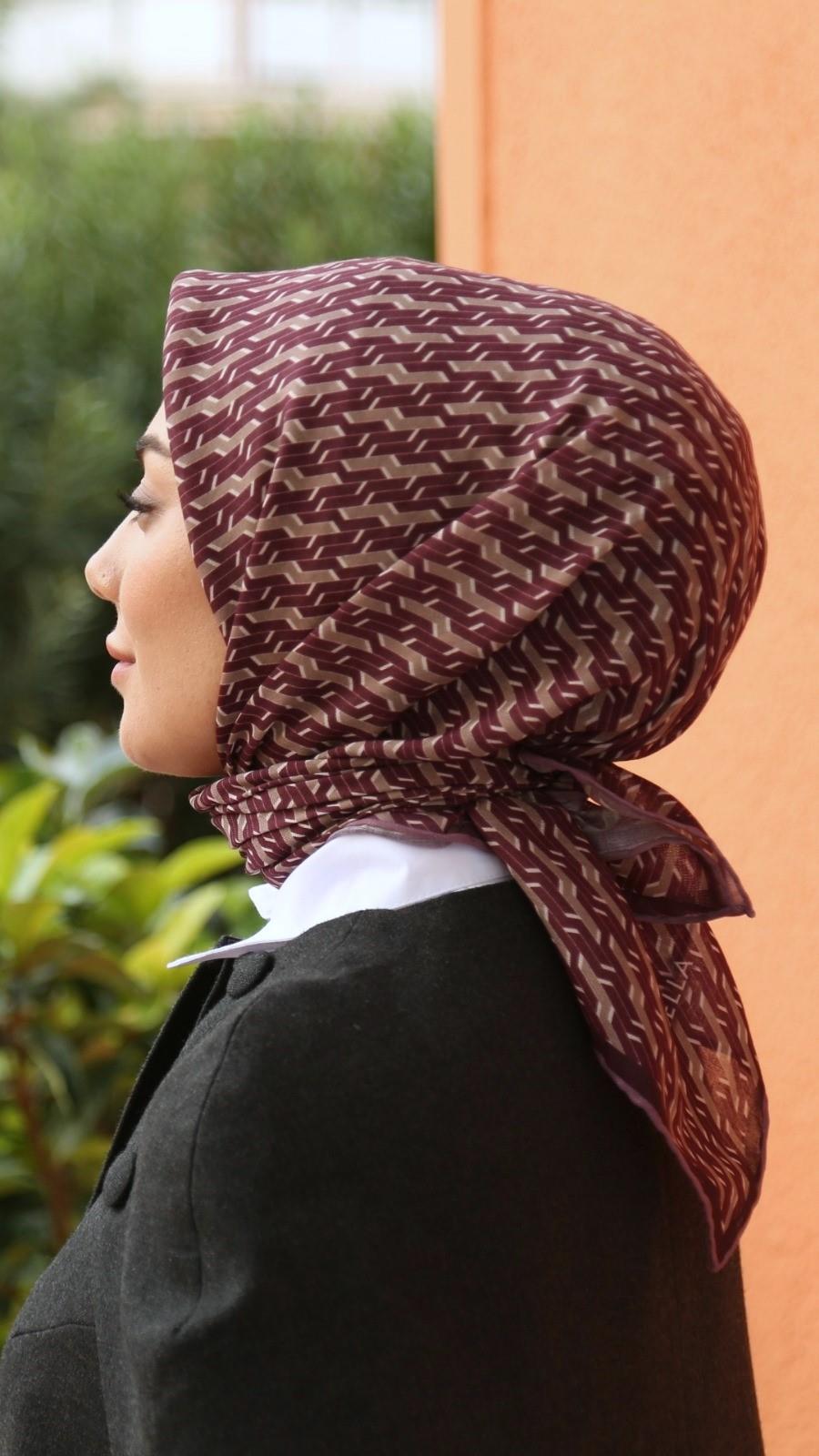 Locella Soft Pamuk Eşarp Mürdüm-6