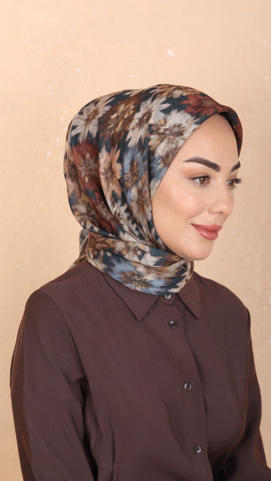 Locella Soft Pamuk Eşarp Petrol