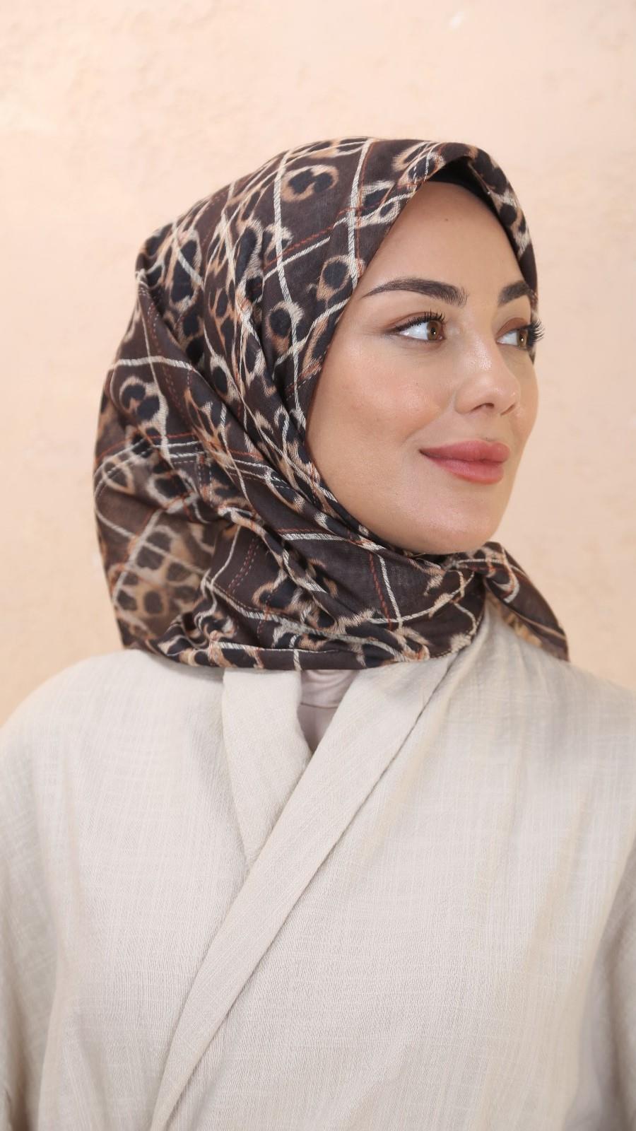 Locella Soft Pamuk Eşarp Kahve-5