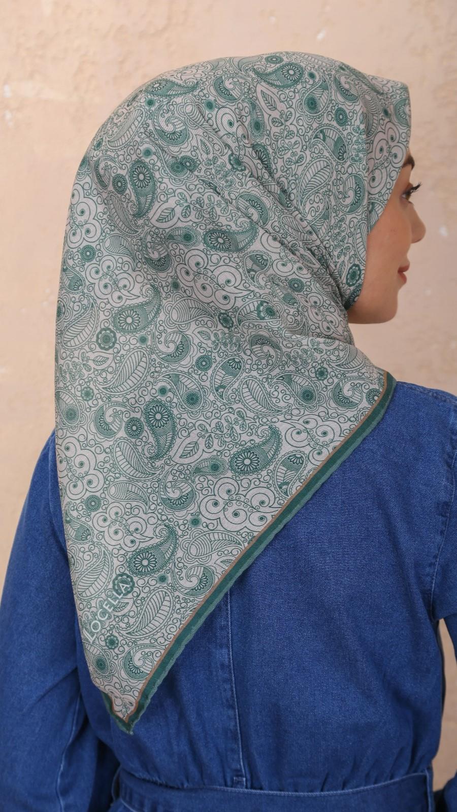 Locella Soft Pamuk Eşarp Canlı Yeşil-16