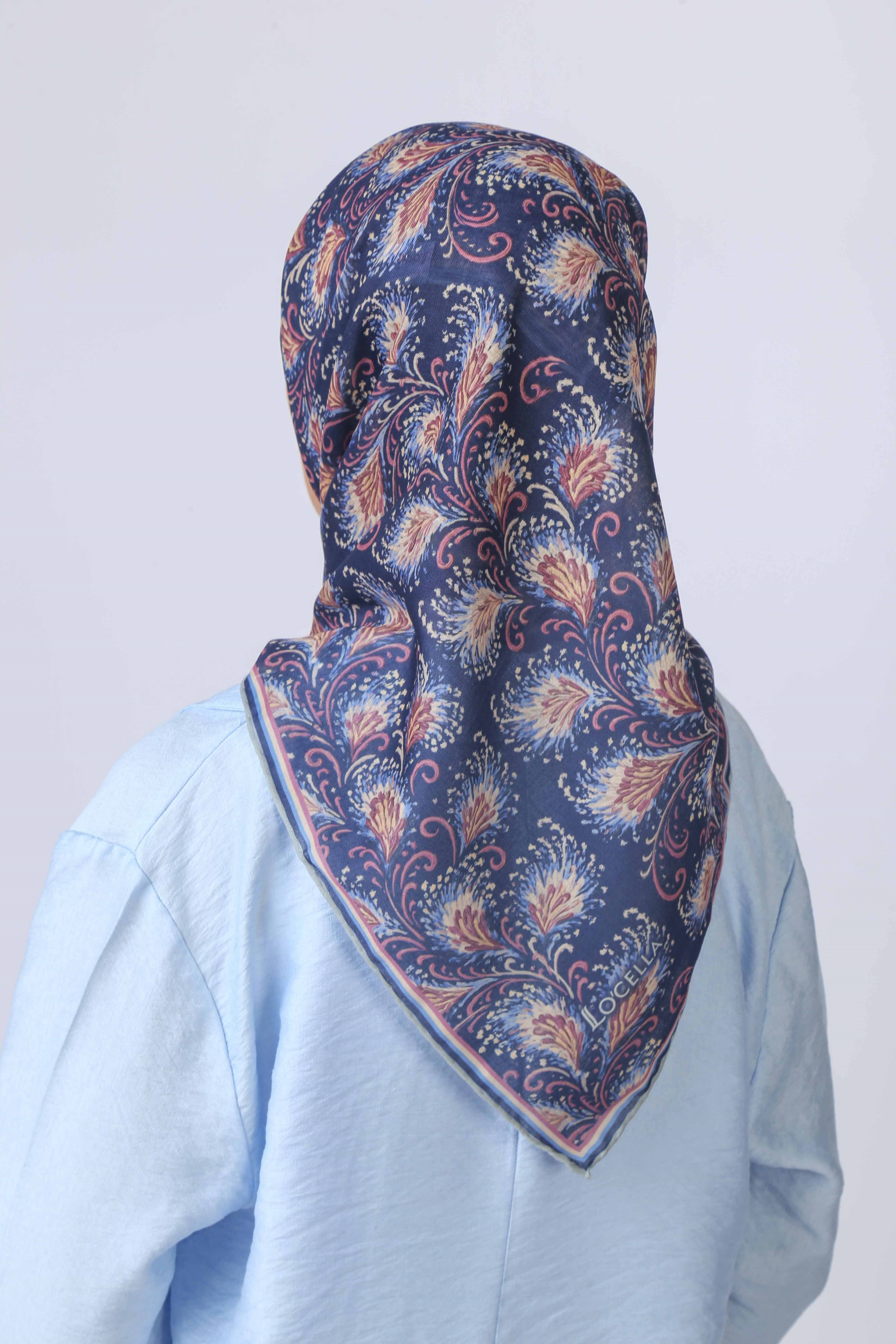 Locella Soft Pamuk Eşarp Lacivert