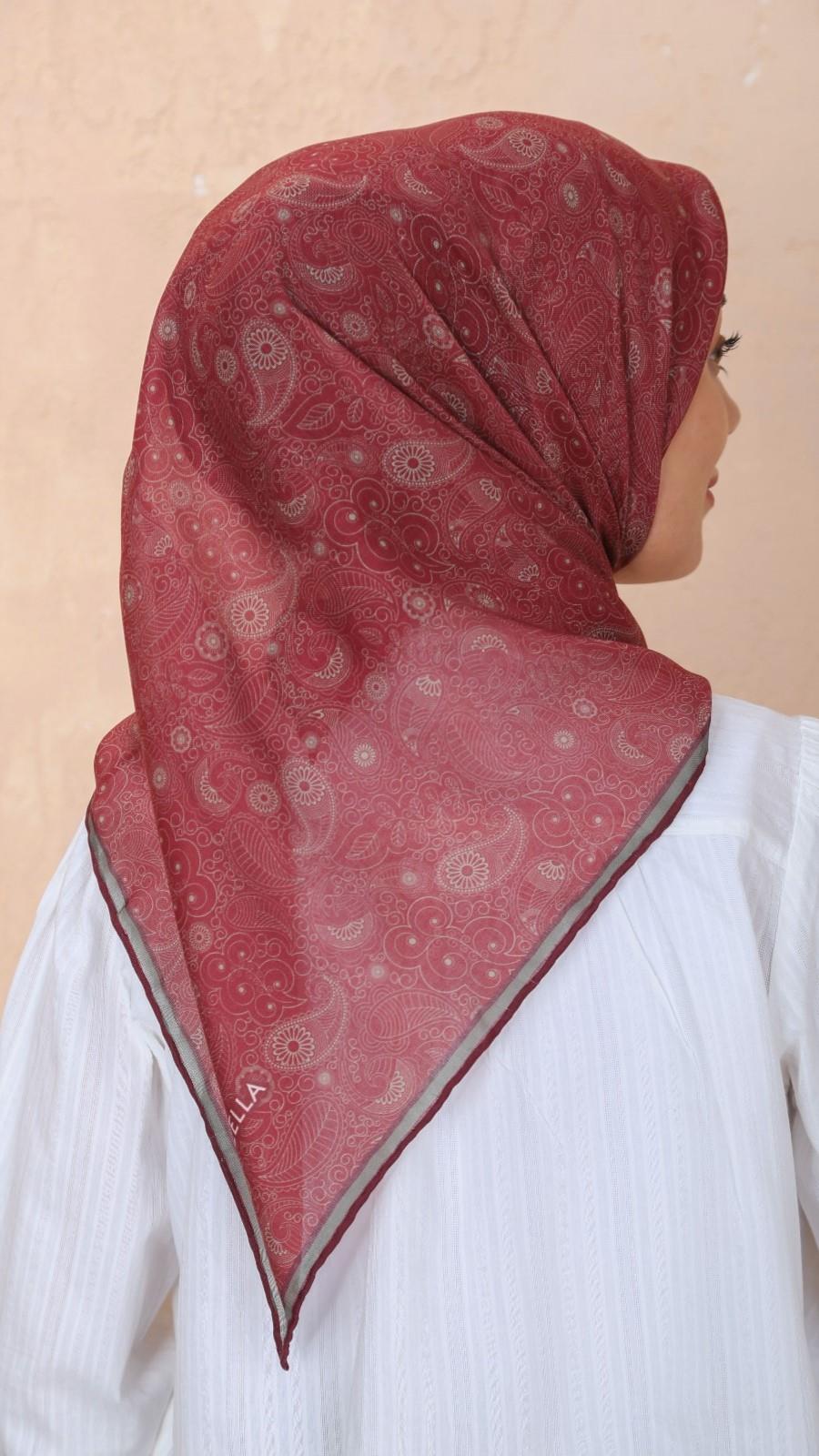 Locella Soft Pamuk Eşarp Bordo-20