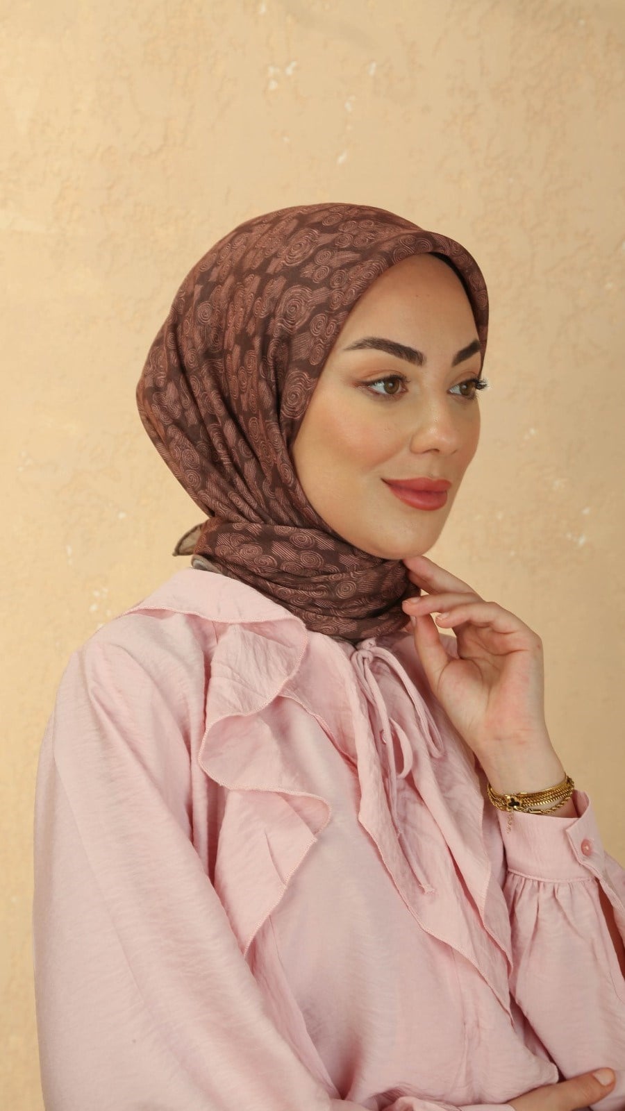 Locella Soft Pamuk Eşarp Kahve