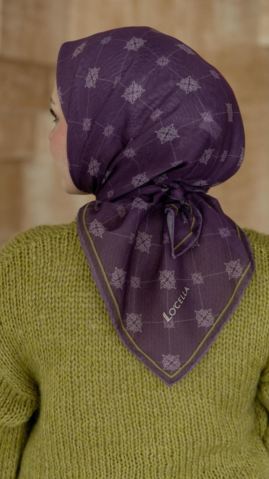 Locella Soft Pamuk Eşarp Mor-6