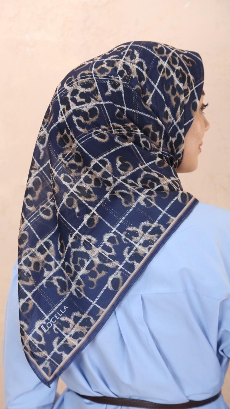 Locella Soft Pamuk Eşarp Lacivert-3