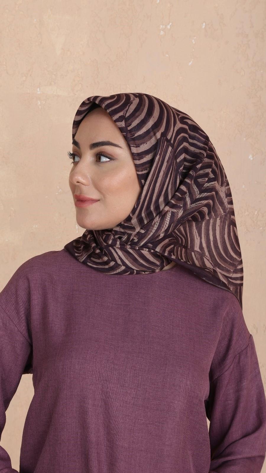 Locella Soft Pamuk Eşarp Mürdüm-2