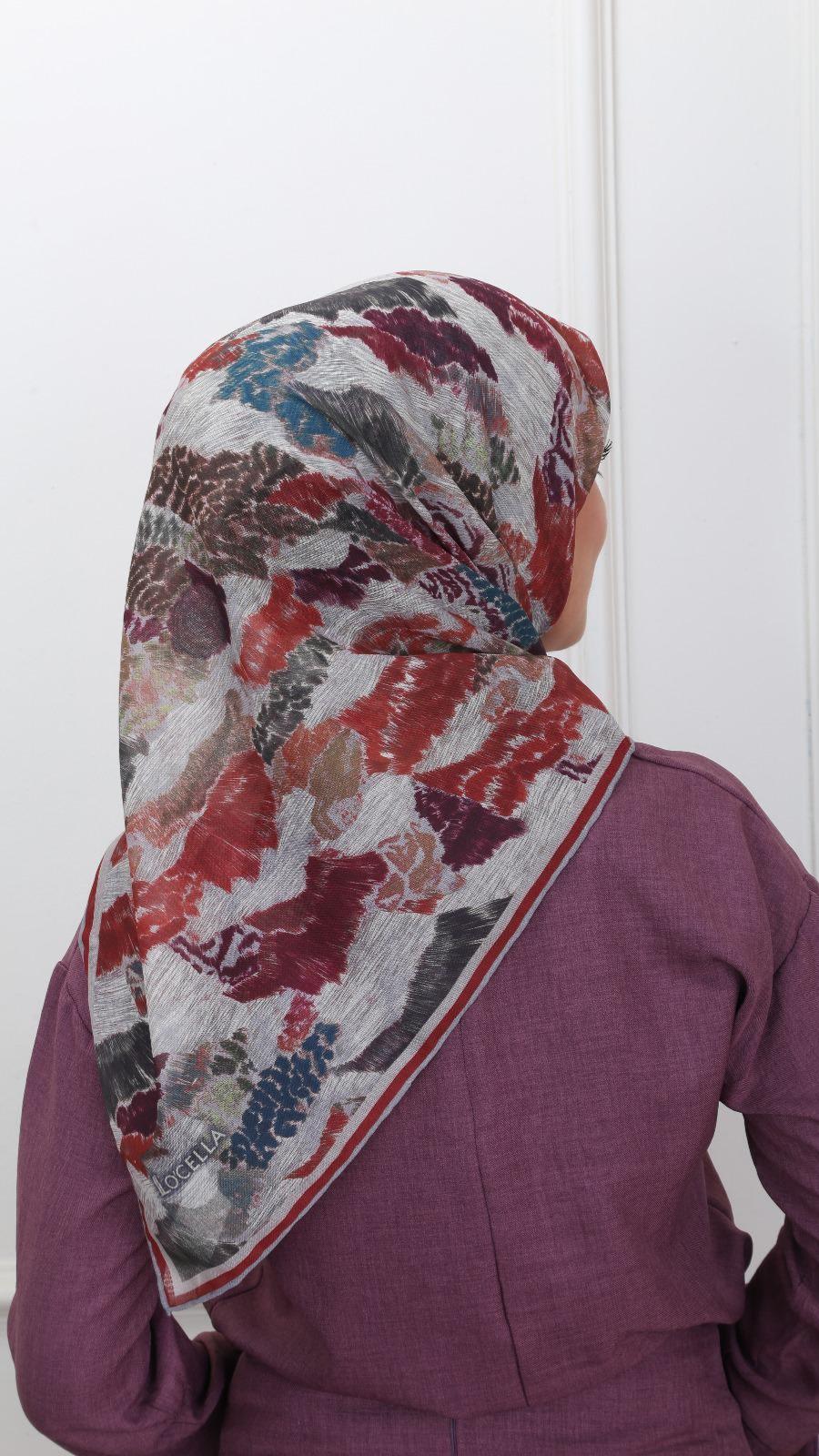 Locella Soft Pamuk Eşarp Vişne-5