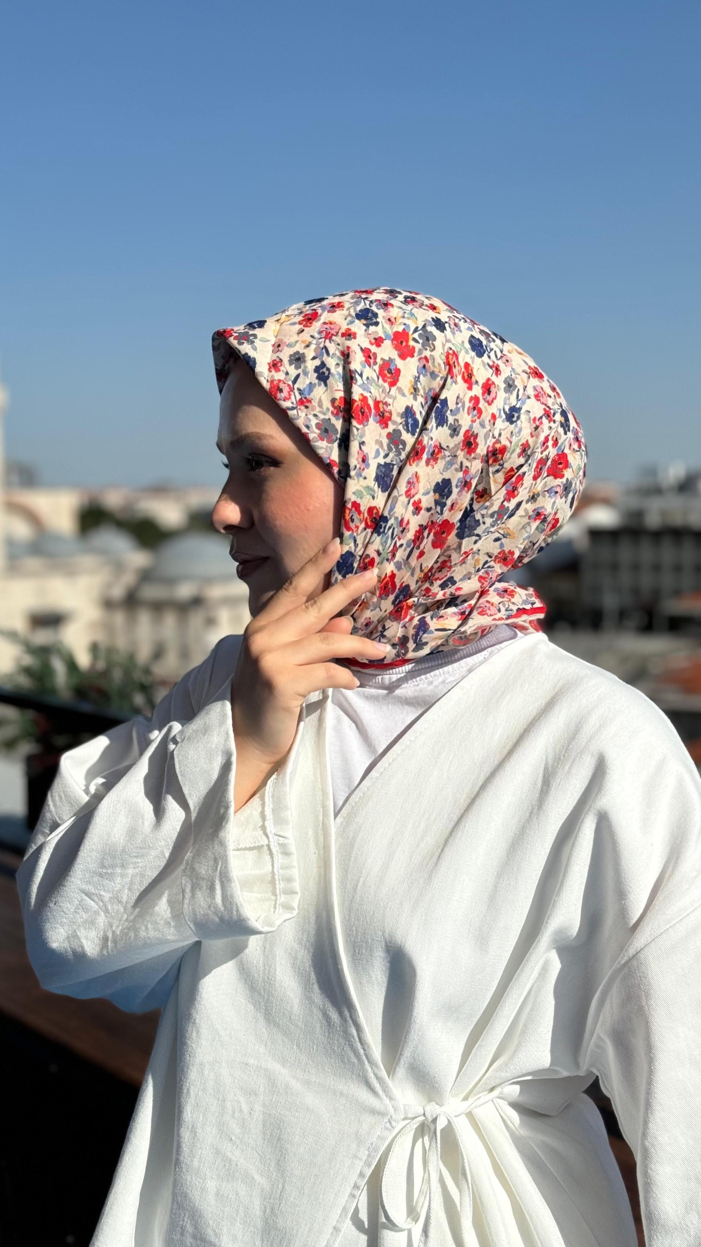 Locella Soft Pamuk Eşarp Kırmızı-1