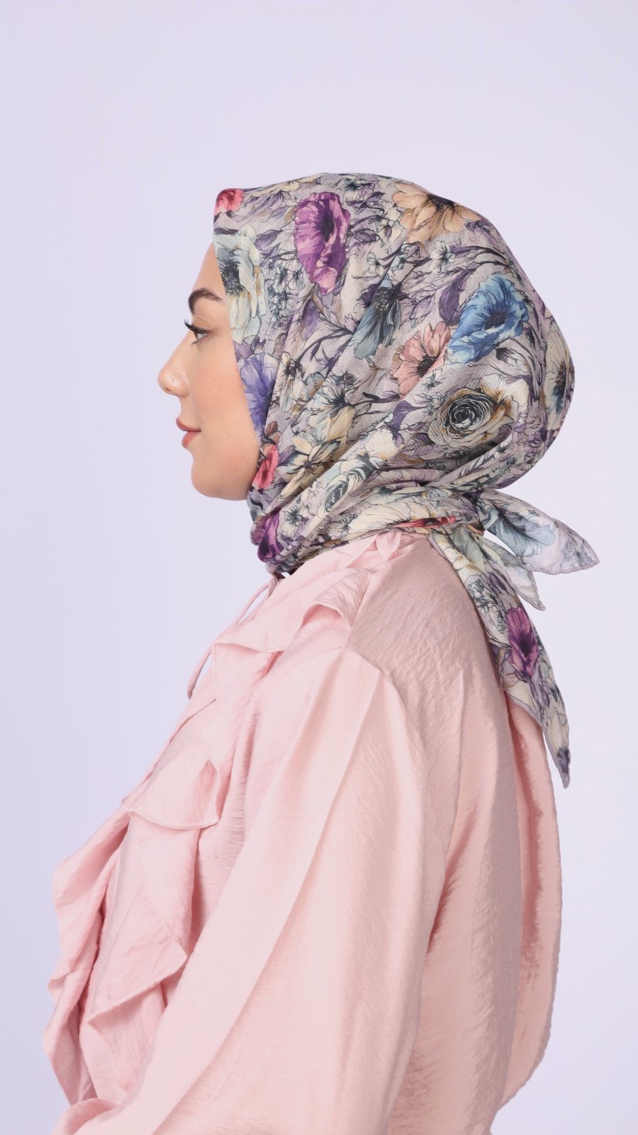 Locella Soft Pamuk Eşarp Lila