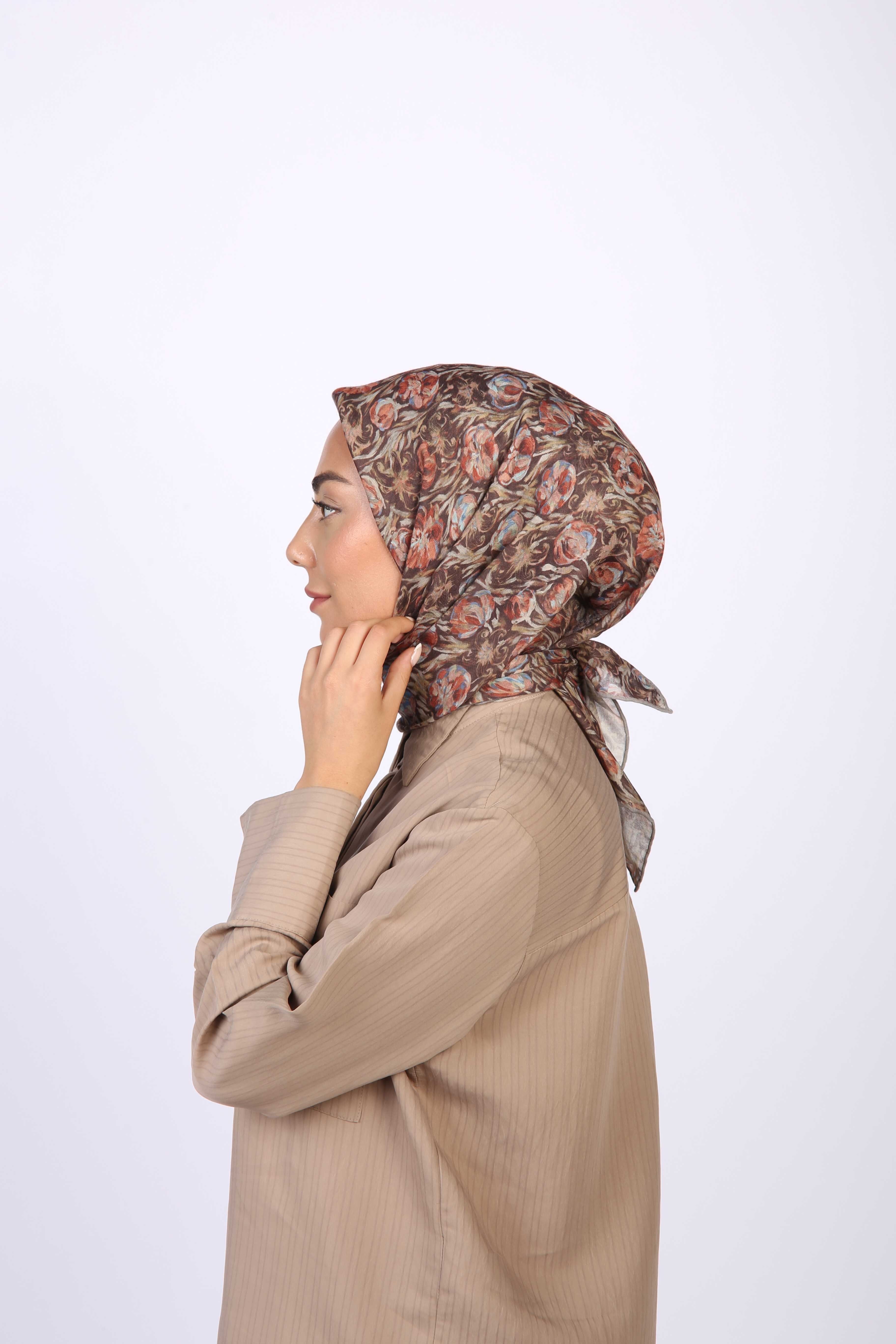 Locella Soft Pamuk Eşarp Kahverengi