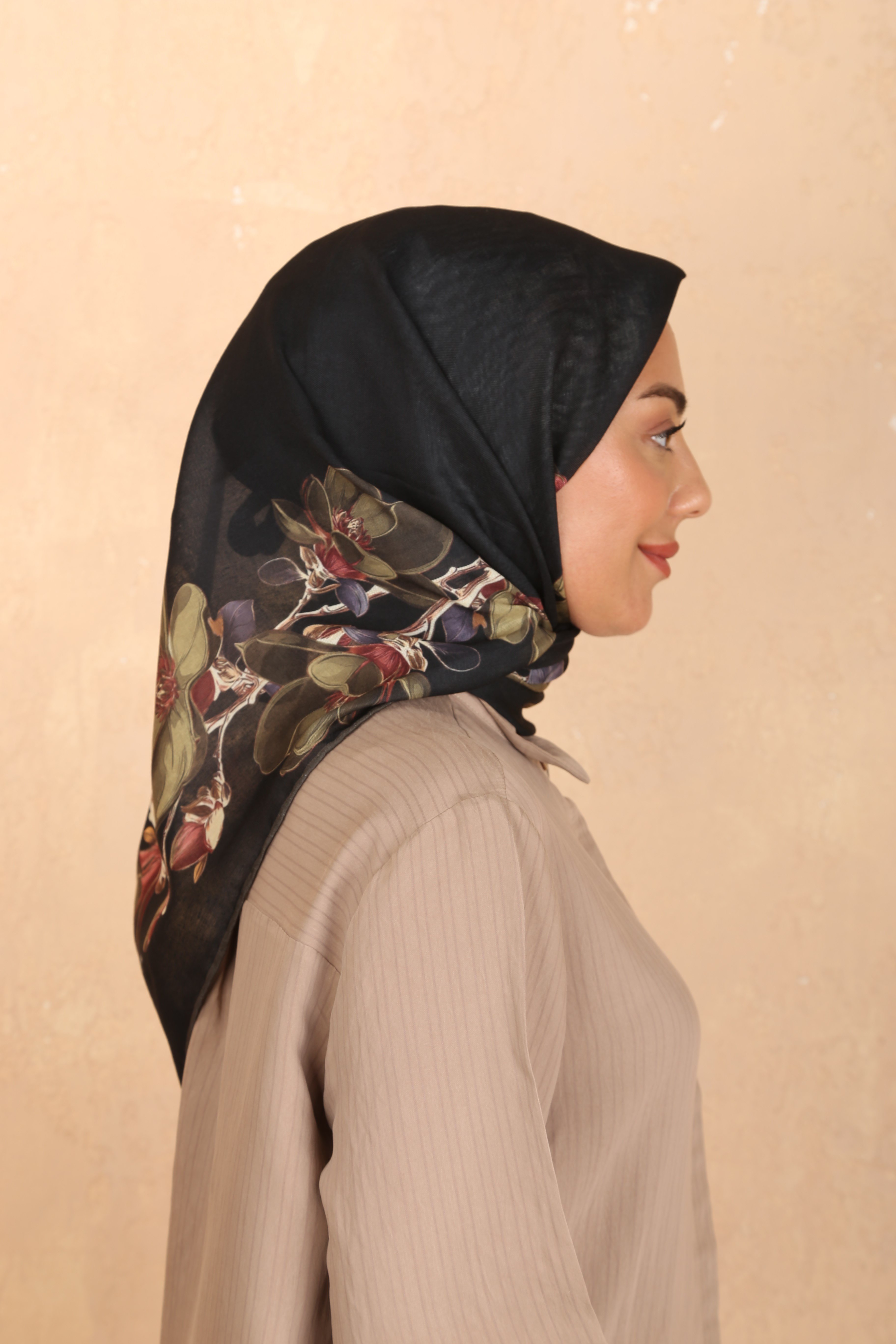 Locella Soft Pamuk Eşarp-Siyah Yeşil