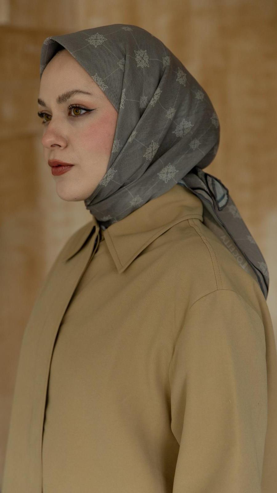 Locella Soft Pamuk Eşarp Koyu Vizon-16