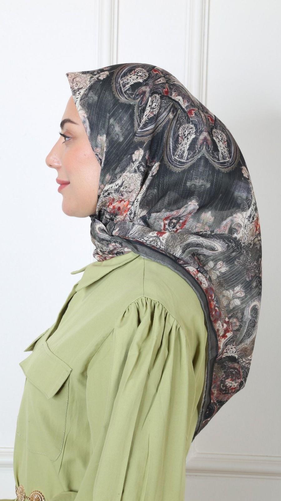 Locella Soft Pamuk Eşarp Haki Yeşil-13