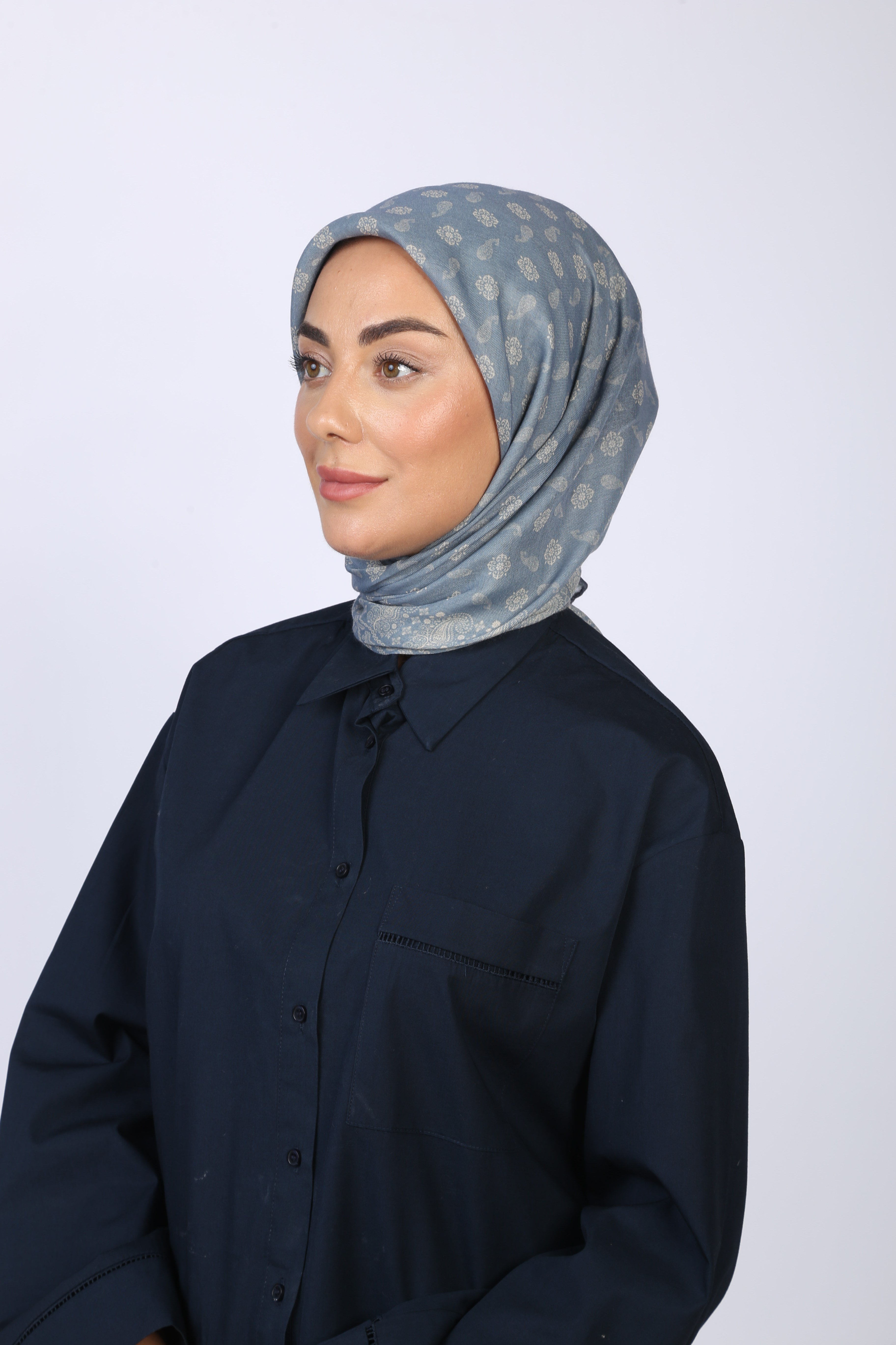 Locella Soft Pamuk Eşarp Mavi