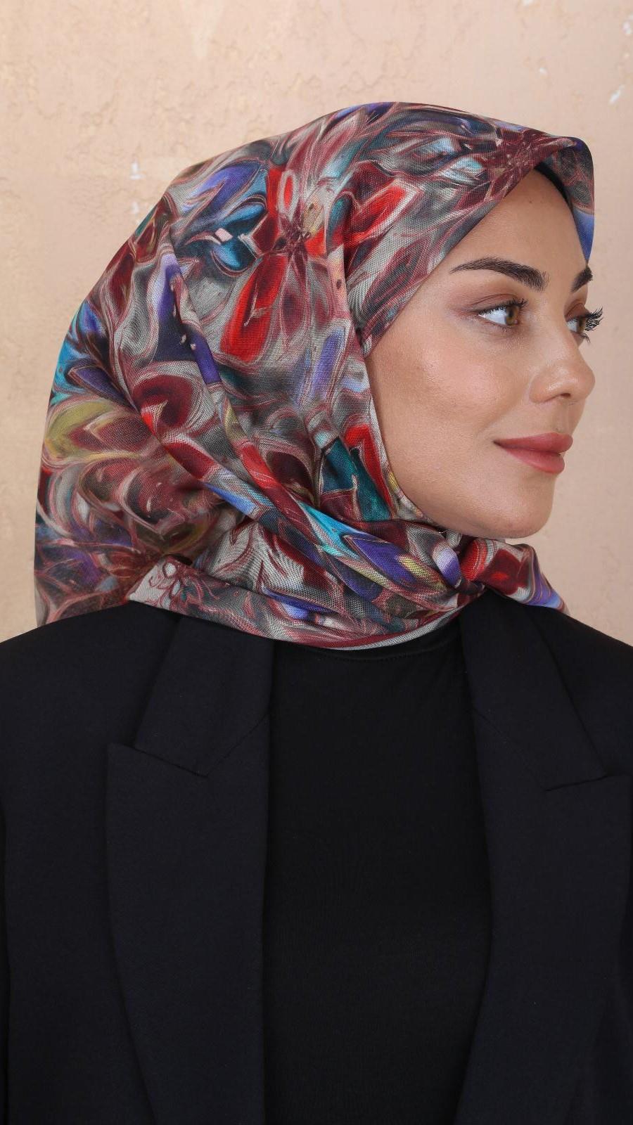 Locella Soft Pamuk Eşarp Bordo-6