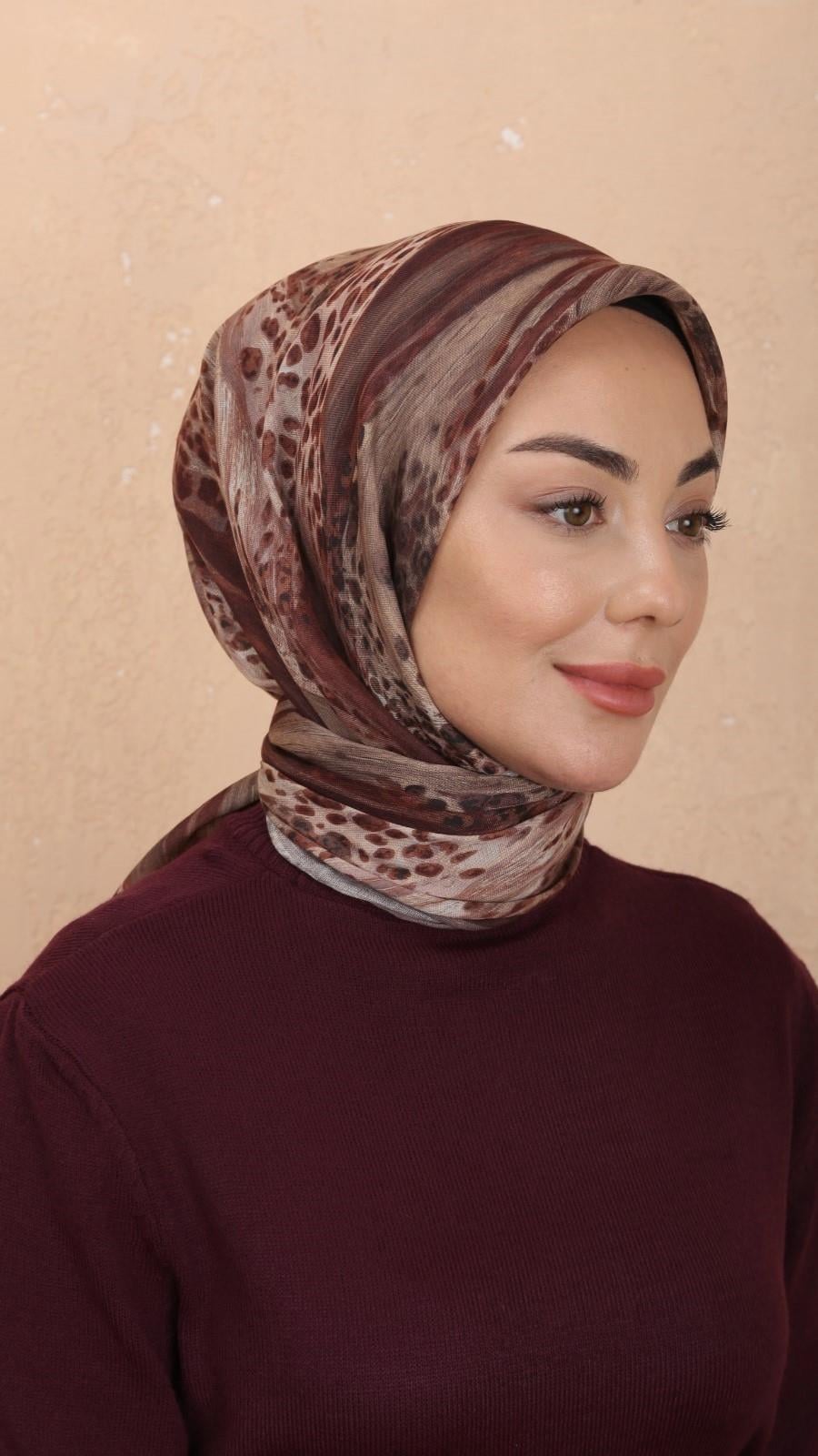 Locella Soft Pamuk Eşarp Kızıl Kahve