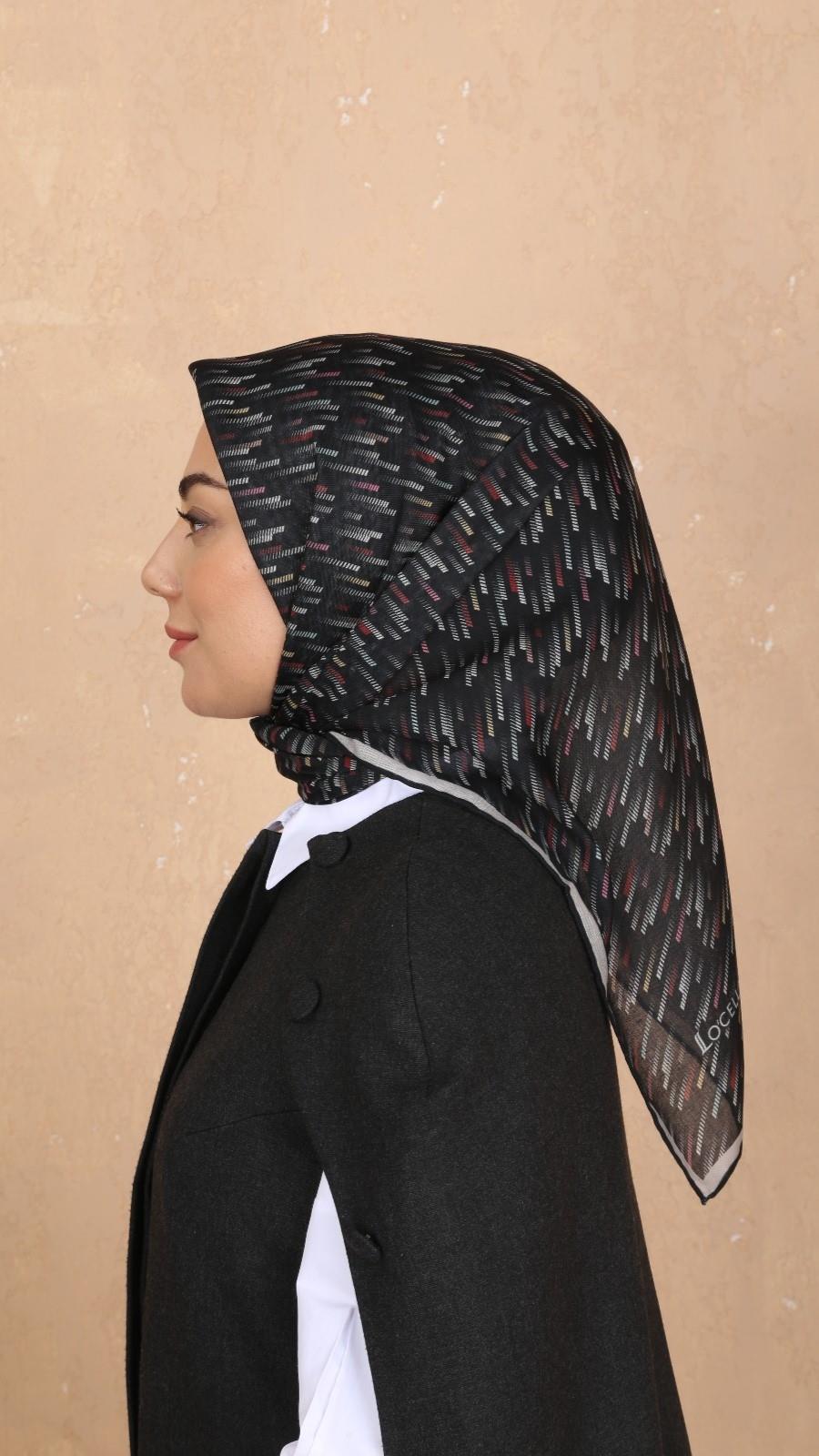 Locella Soft Pamuk Eşarp Siyah-2