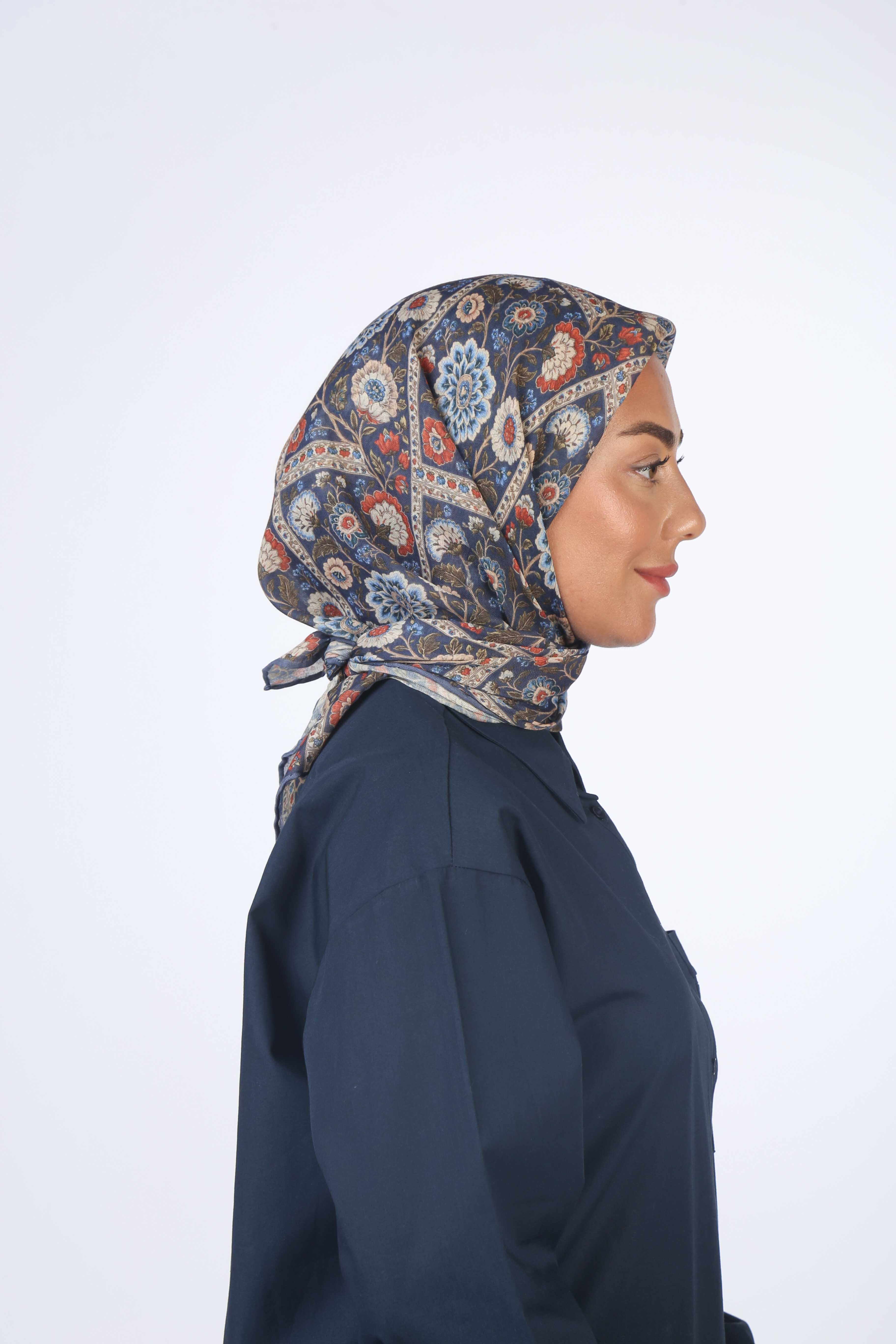 Locella Soft Pamuk Eşarp Lacivert