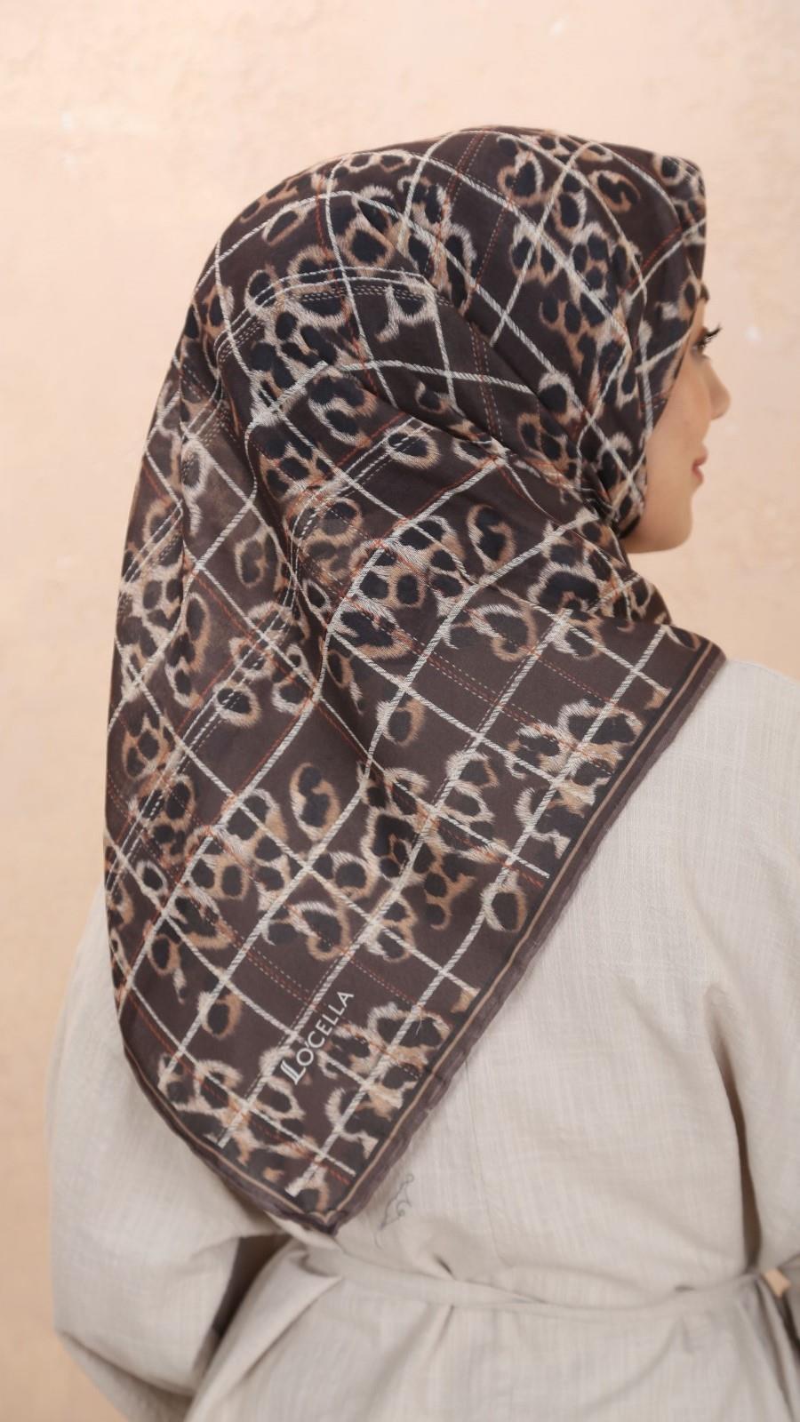 Locella Soft Pamuk Eşarp Kahve-5