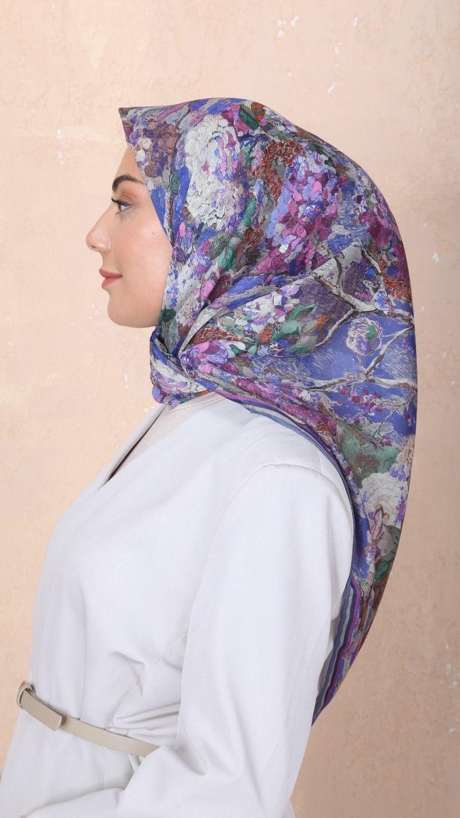 Locella Soft Pamuk Eşarp Lacivert-2