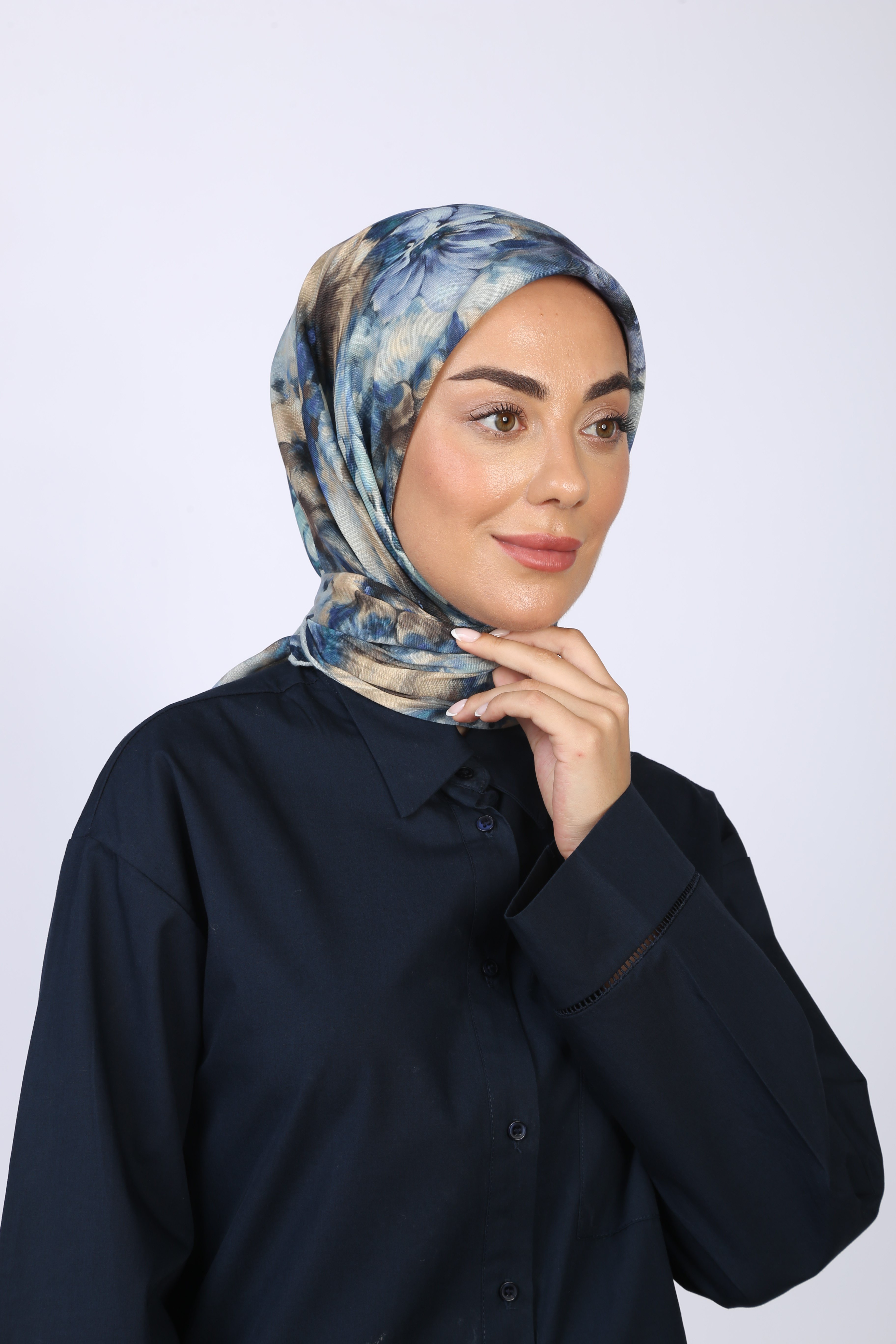 Locella Soft Pamuk Eşarp Lacivert