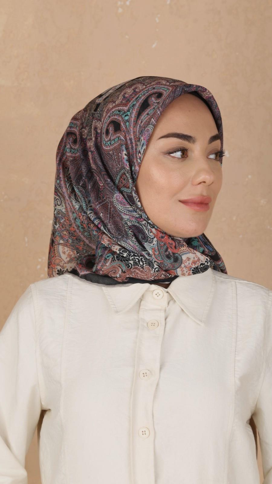 Locella Soft Pamuk Eşarp Siyah-3